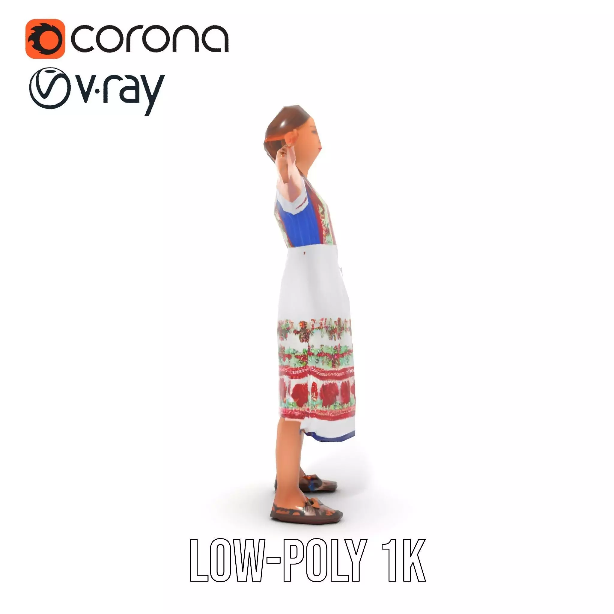 Traditional Folklore Dress model pack Low-poly 3D model_17