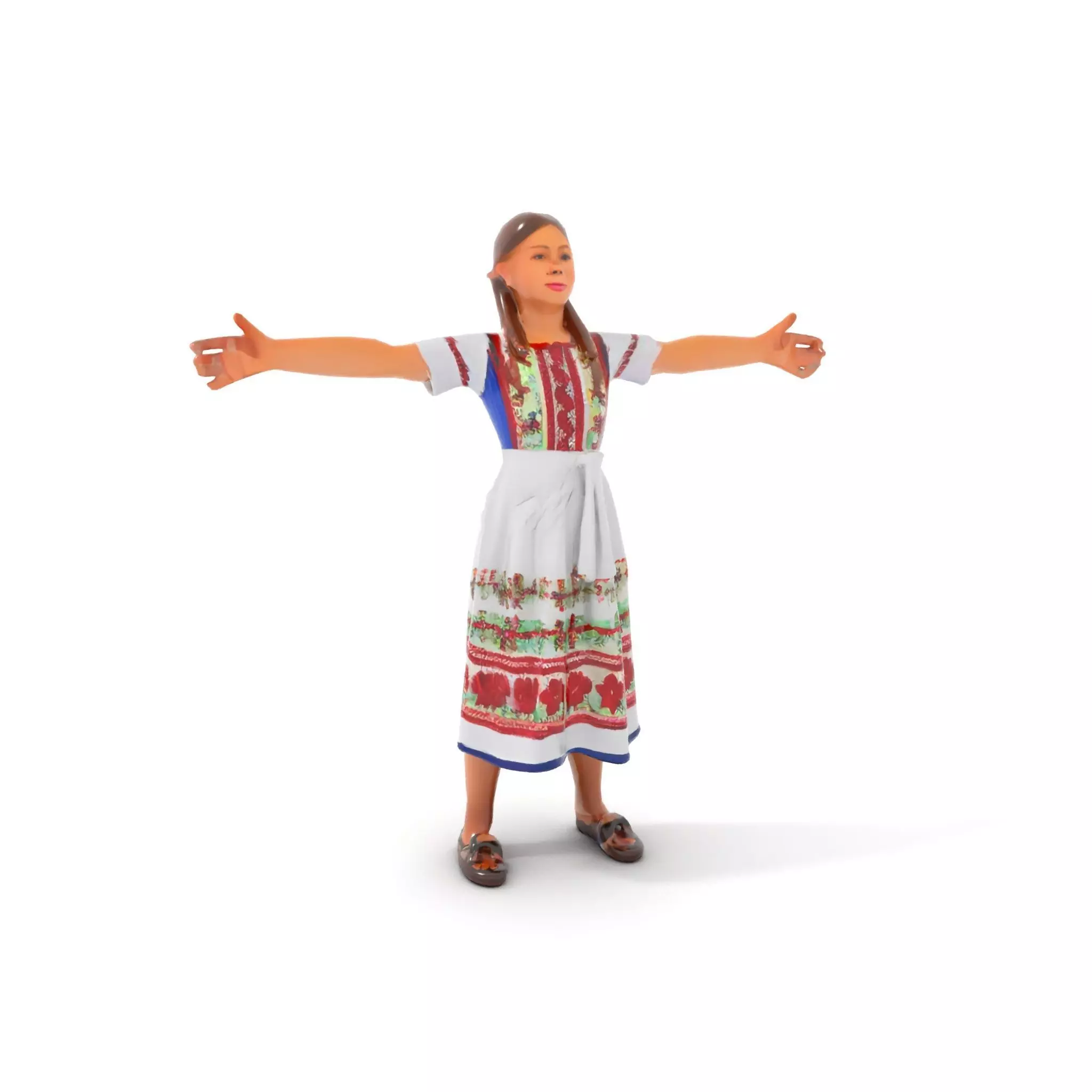 Traditional Folklore Dress model pack Low-poly 3D model_5