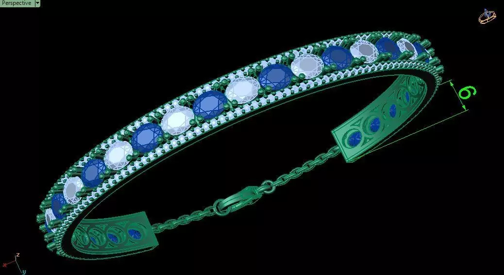 Oval multi color bracelet 0055 3D print model_8