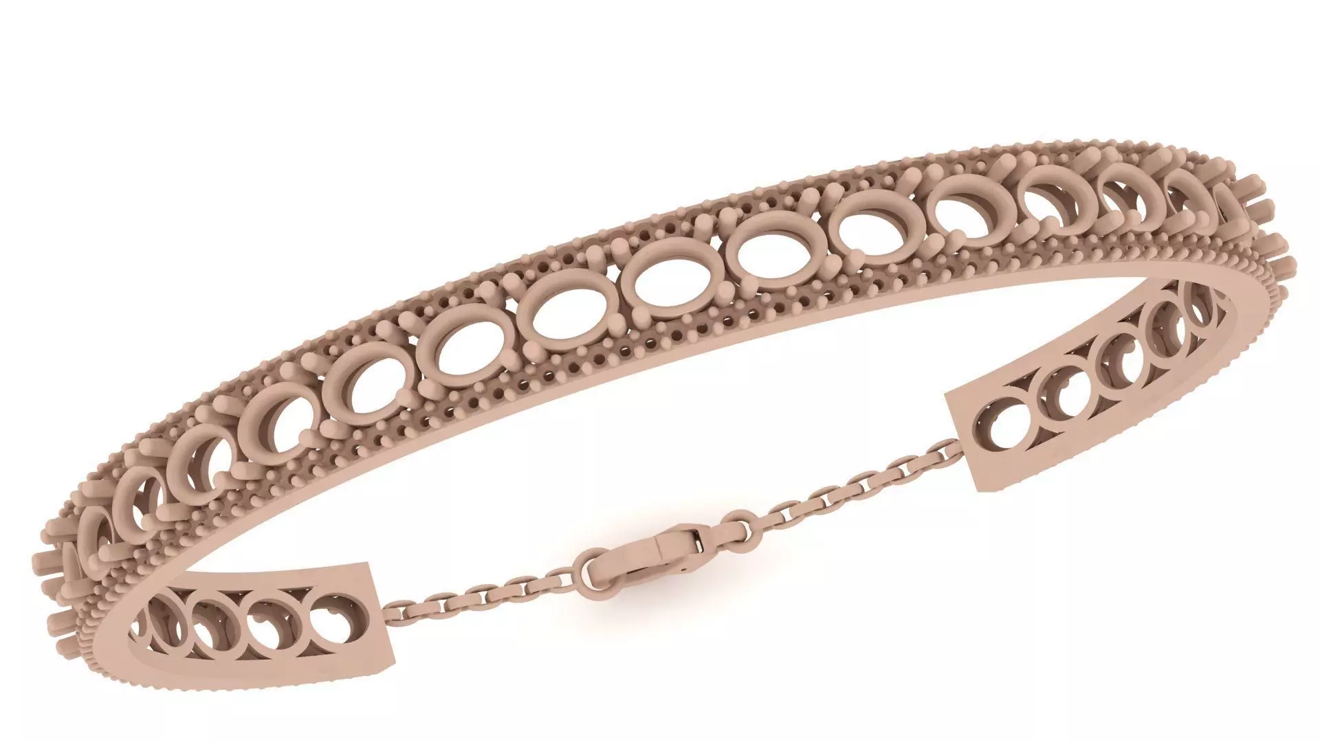 Oval multi color bracelet 0055 3D print model_5