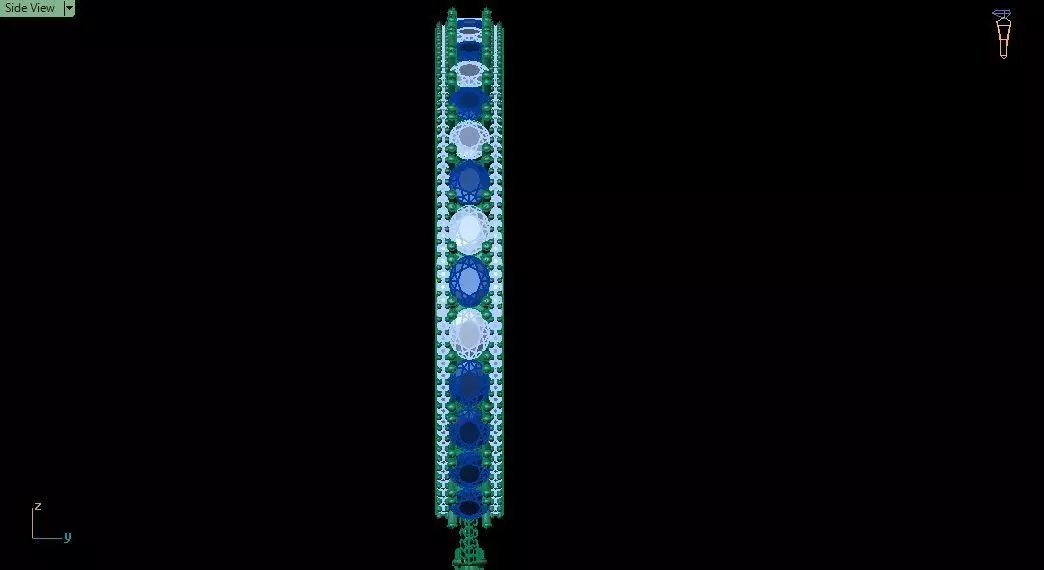 Oval multi color bracelet 0055 3D print model_11