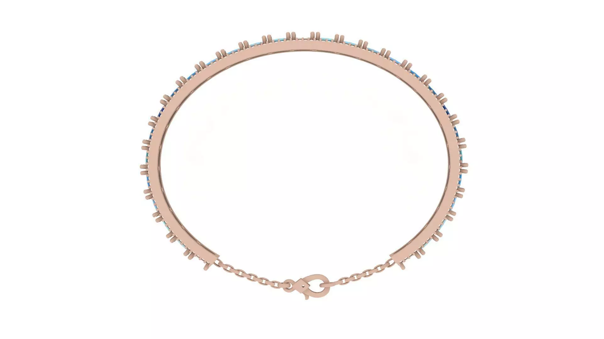 Oval multi color bracelet 0055 3D print model_4