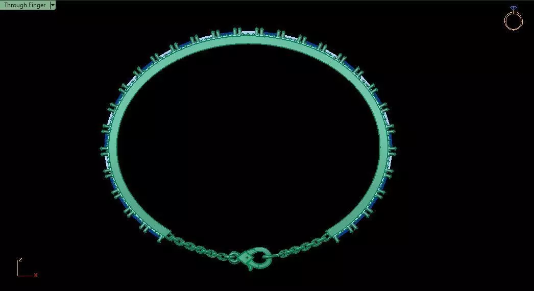 Oval multi color bracelet 0055 3D print model_12