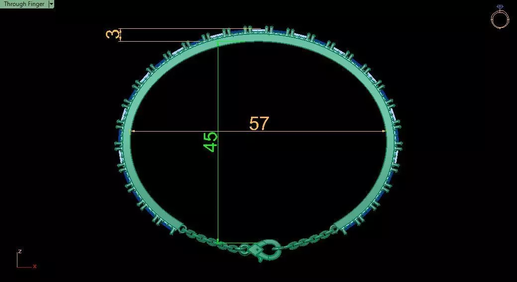 Oval multi color bracelet 0055 3D print model_9