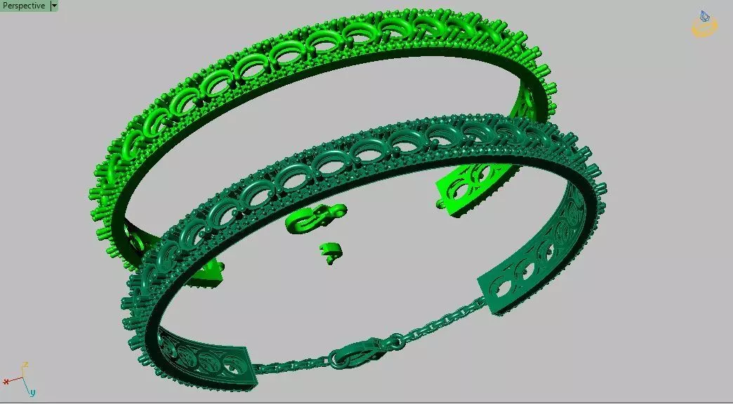 Oval multi color bracelet 0055 3D print model_15