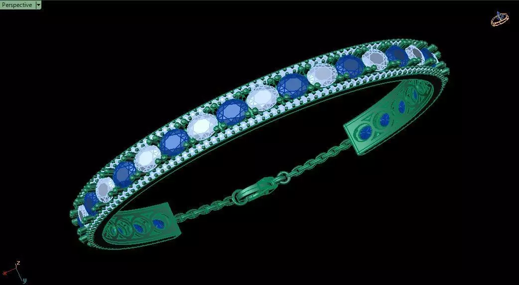 Oval multi color bracelet 0055 3D print model_7