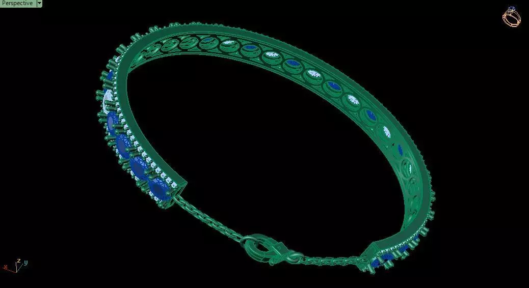 Oval multi color bracelet 0055 3D print model_13