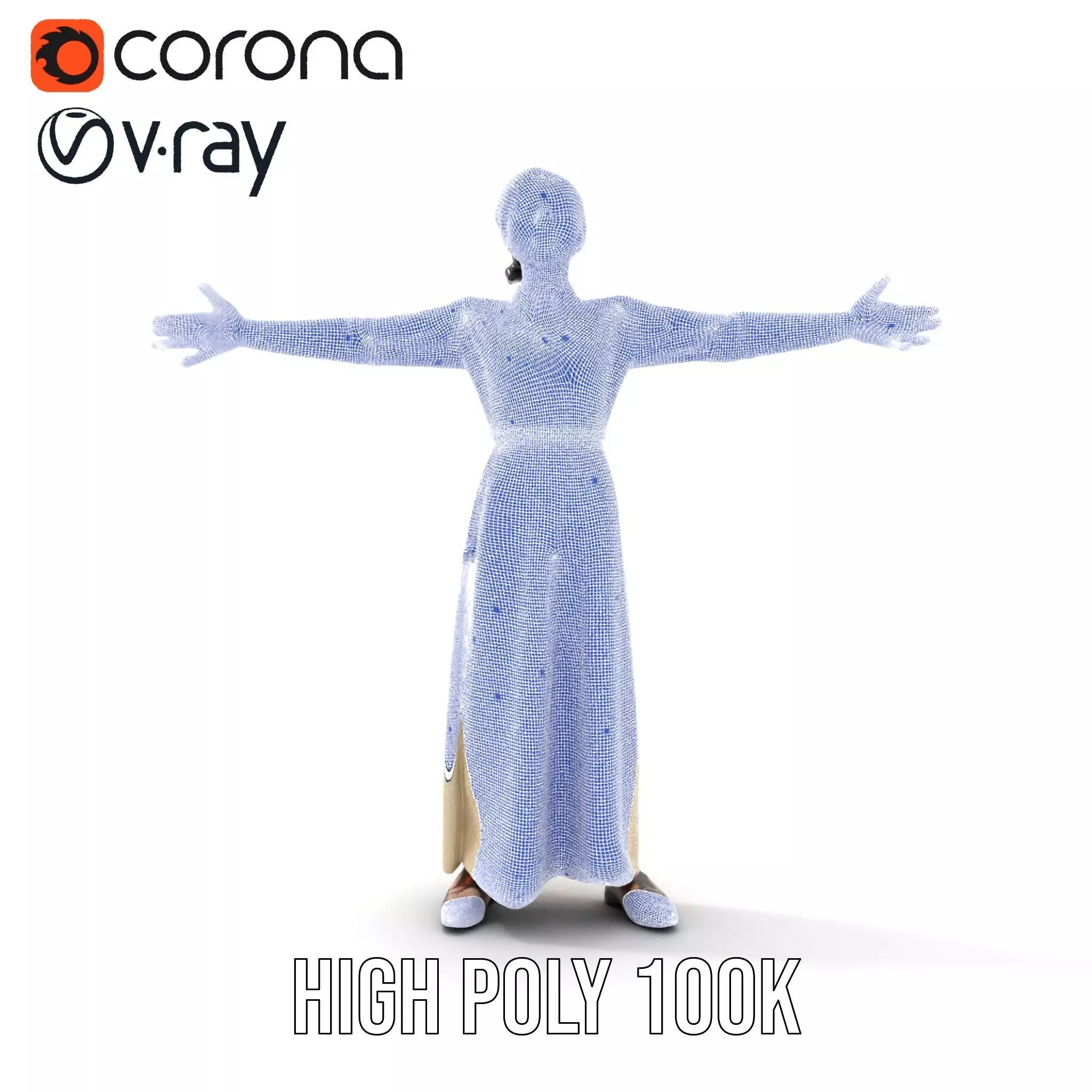 Elegant Floral Dress model pack Low-poly 3D model_31