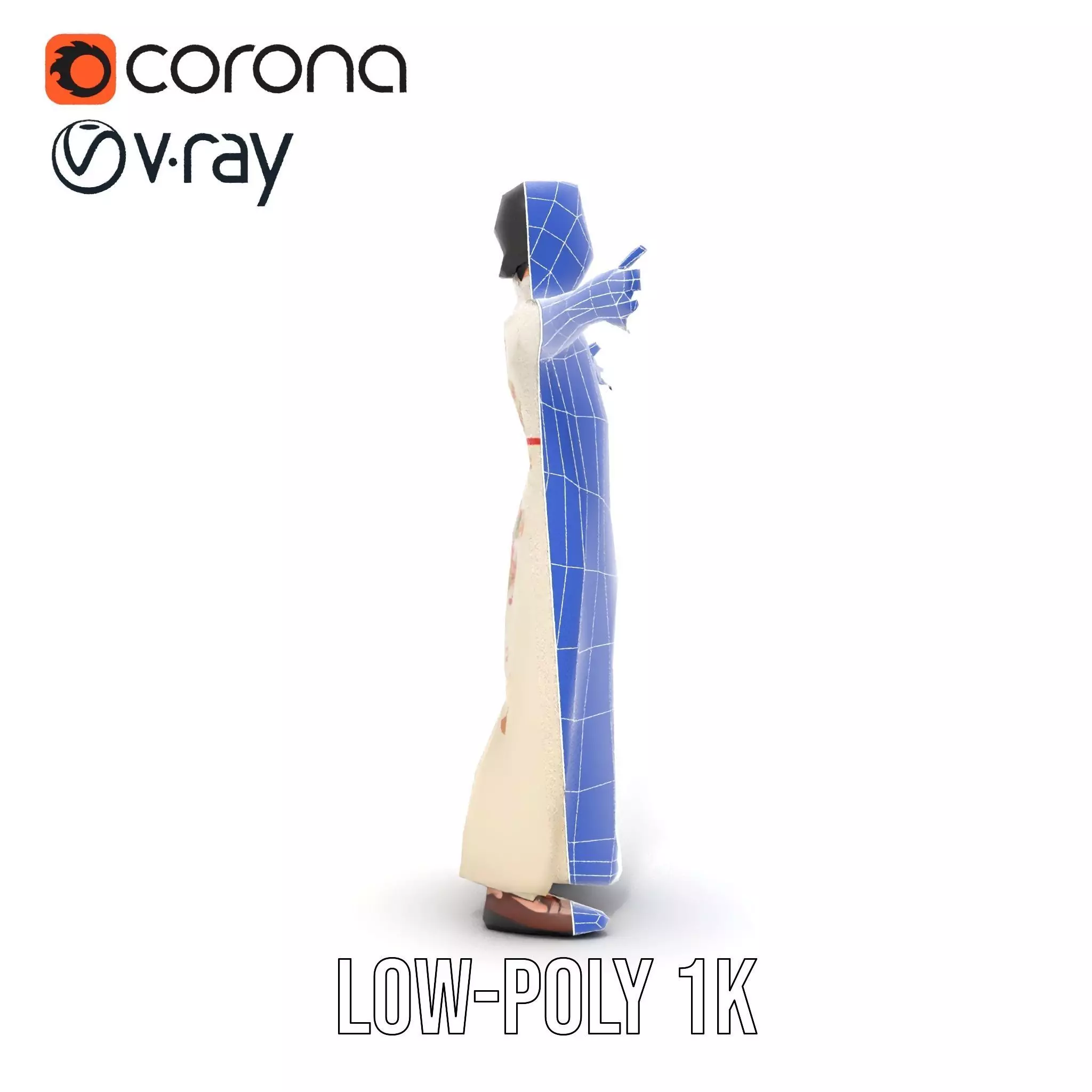 Elegant Floral Dress model pack Low-poly 3D model_30