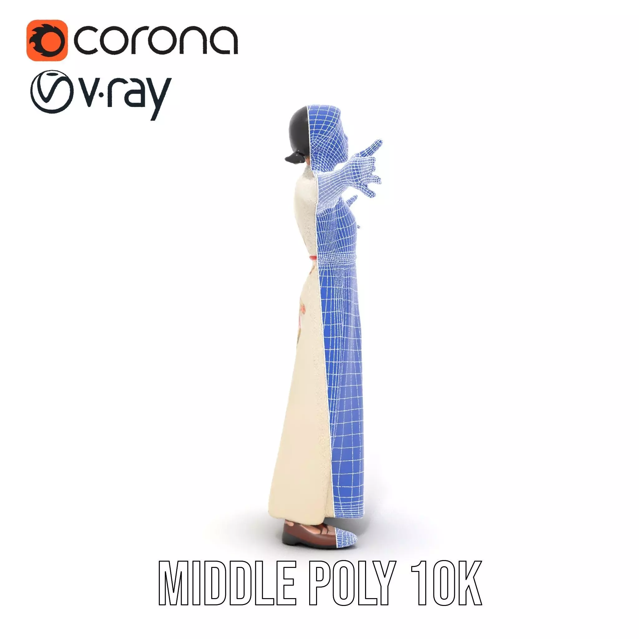 Elegant Floral Dress model pack Low-poly 3D model_29