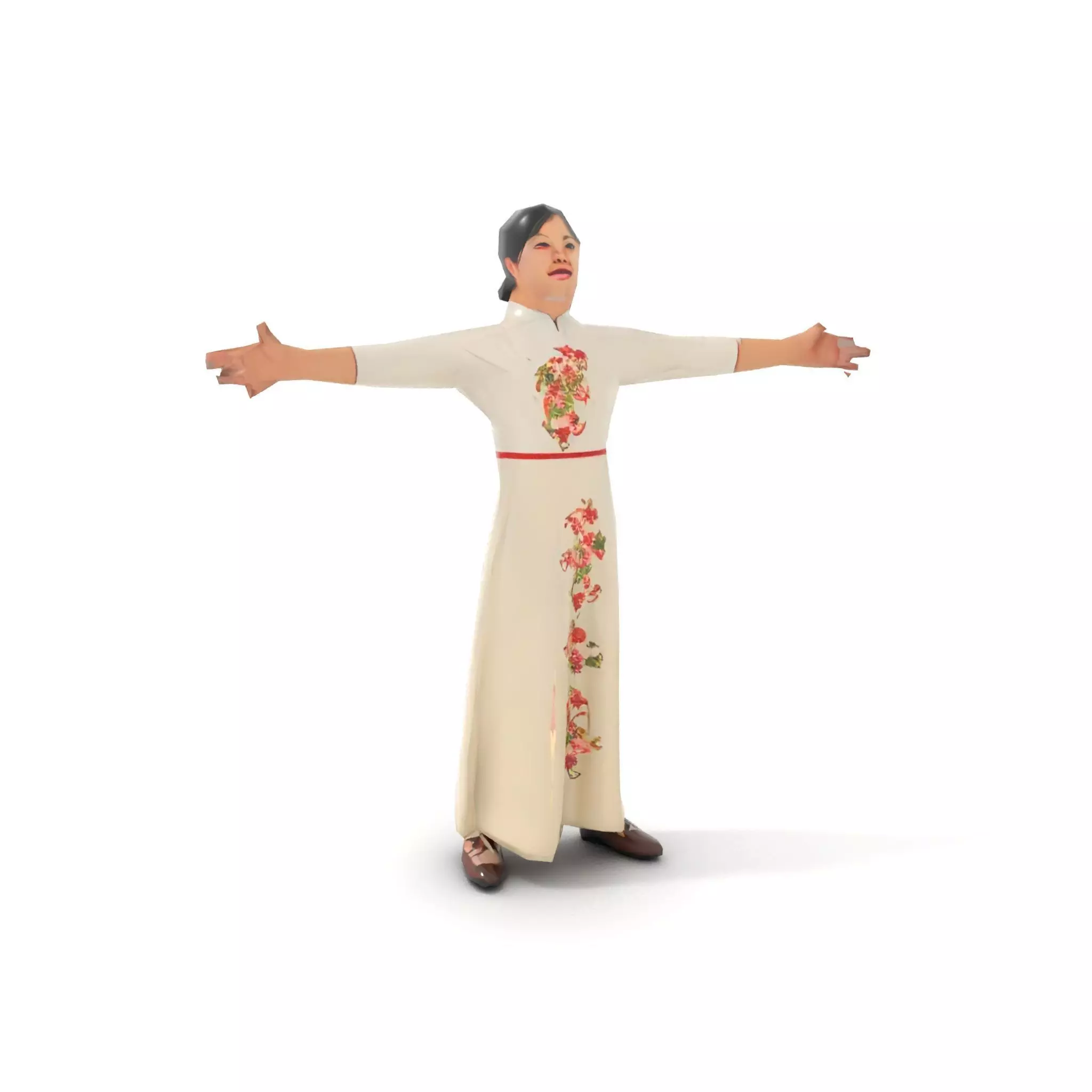 Elegant Floral Dress model pack Low-poly 3D model_22