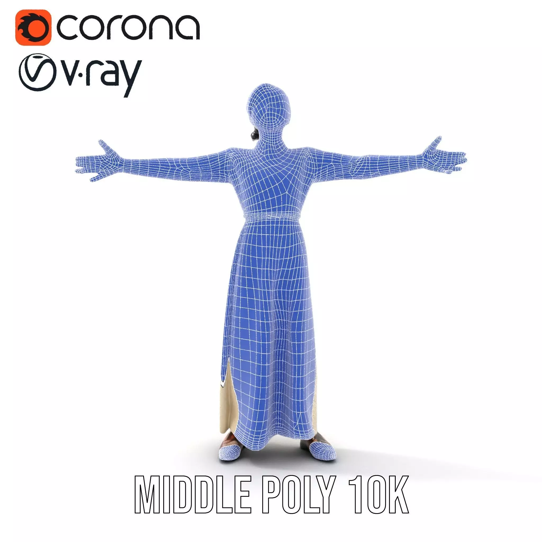 Elegant Floral Dress model pack Low-poly 3D model_21