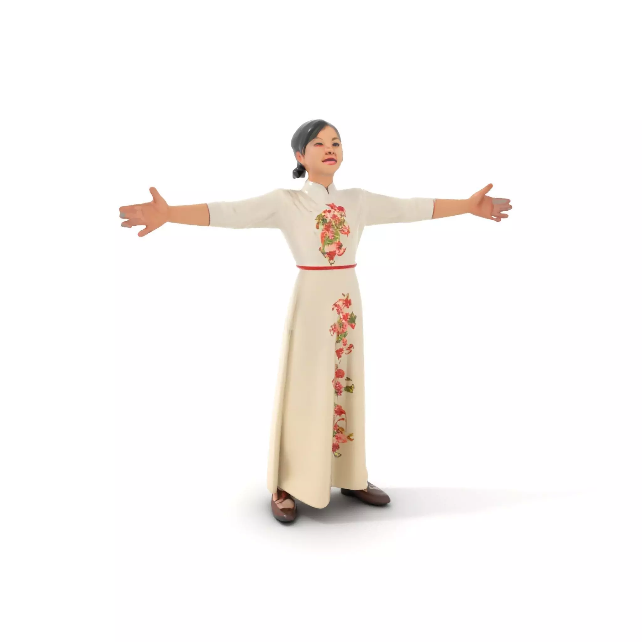 Elegant Floral Dress model pack Low-poly 3D model_0