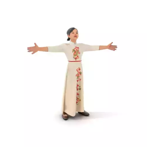 Elegant Floral Dress model pack Low-poly 3D model