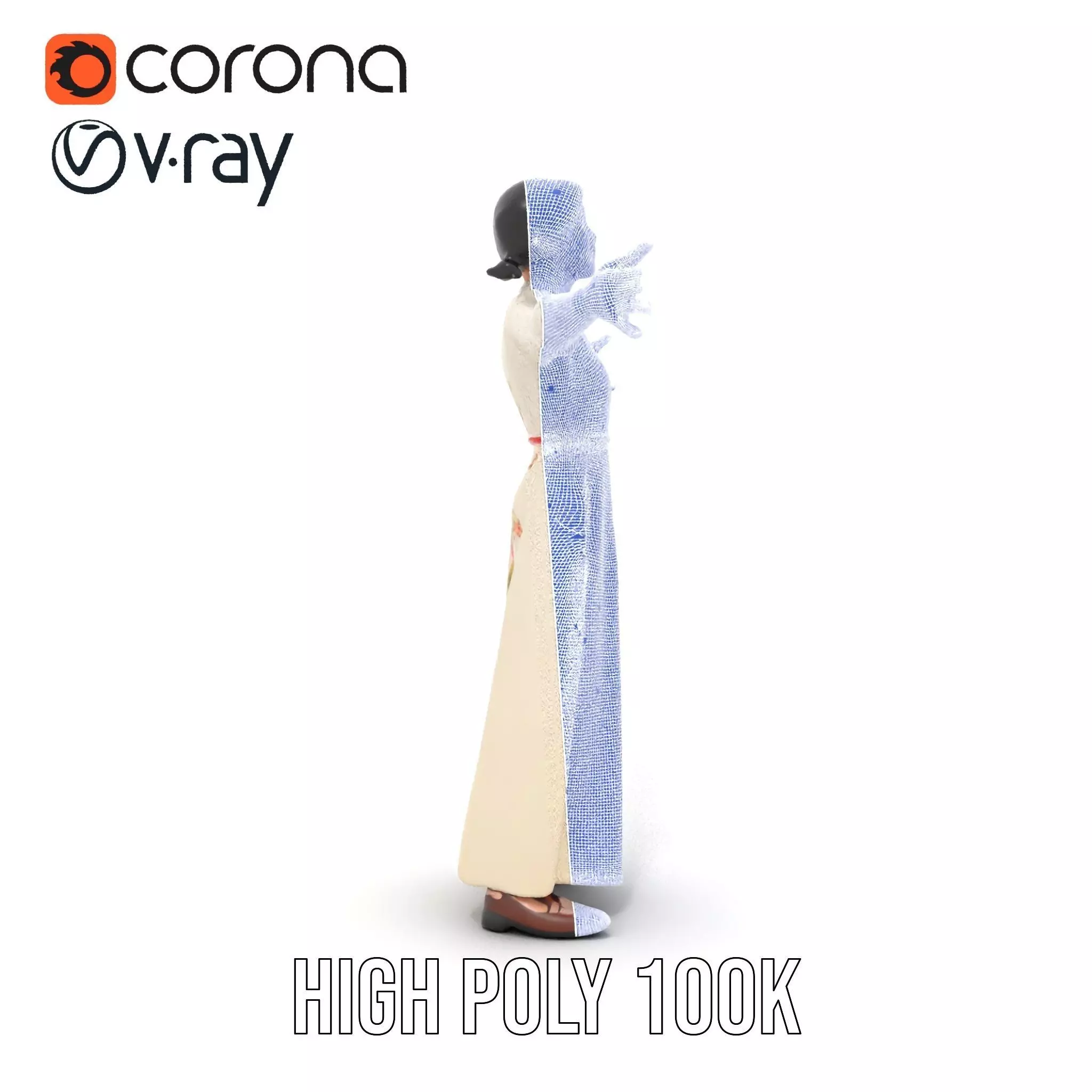 Elegant Floral Dress model pack Low-poly 3D model_33