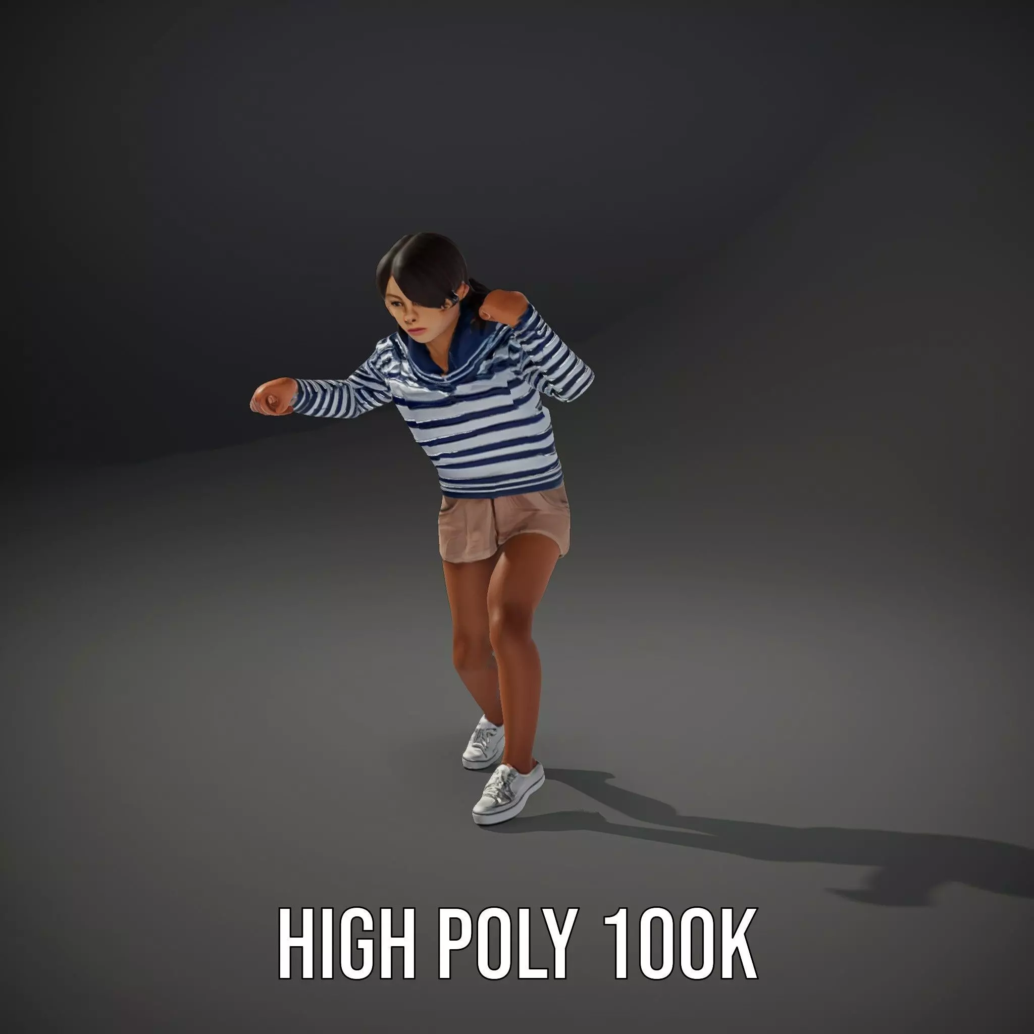 Striped Sailor Outfit model pack Low-poly 3D model_8