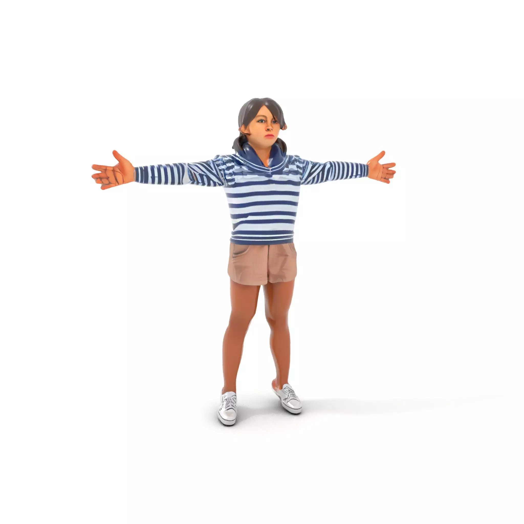 Striped Sailor Outfit model pack Low-poly 3D model_0