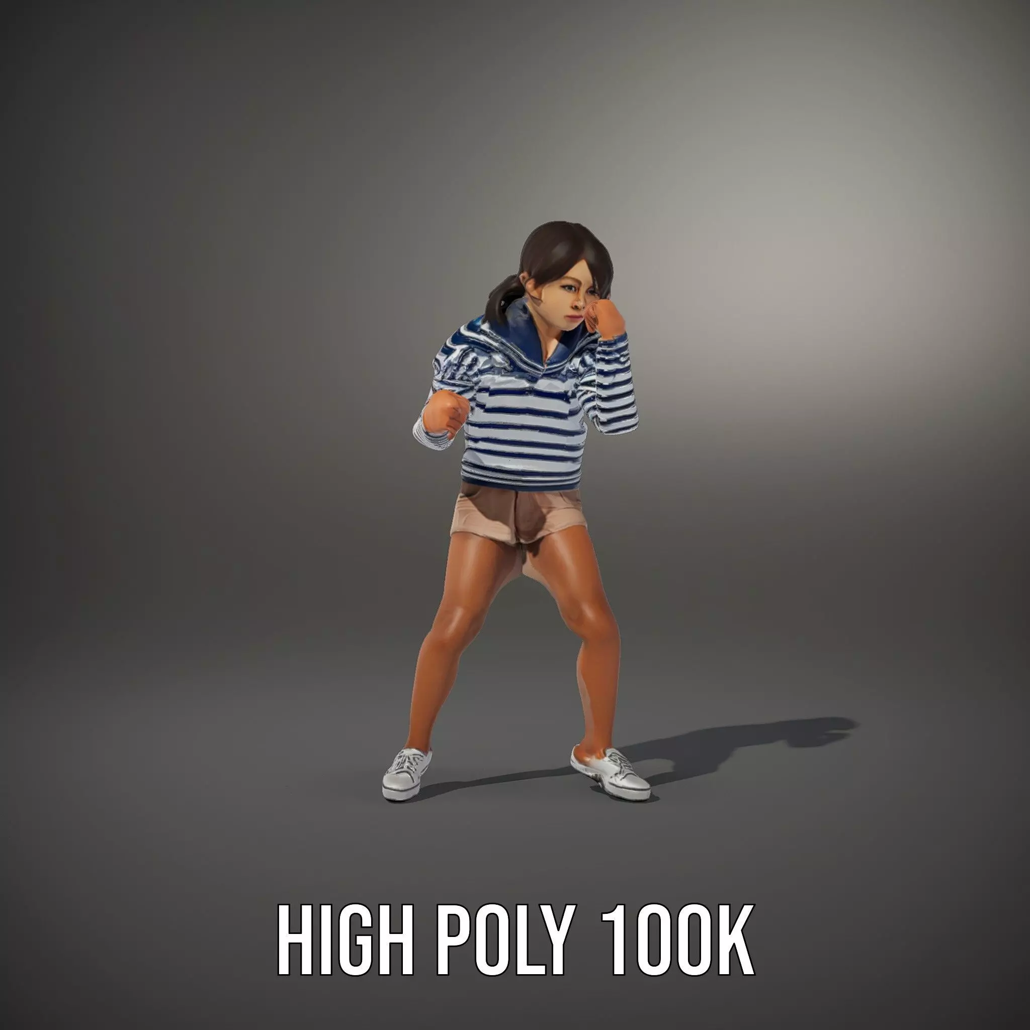 Striped Sailor Outfit model pack Low-poly 3D model_12