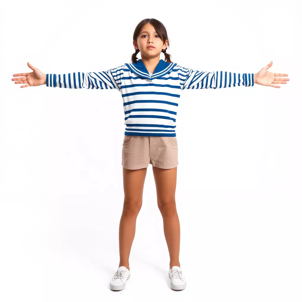 Striped Sailor Outfit model pack Low-poly 3D model_2