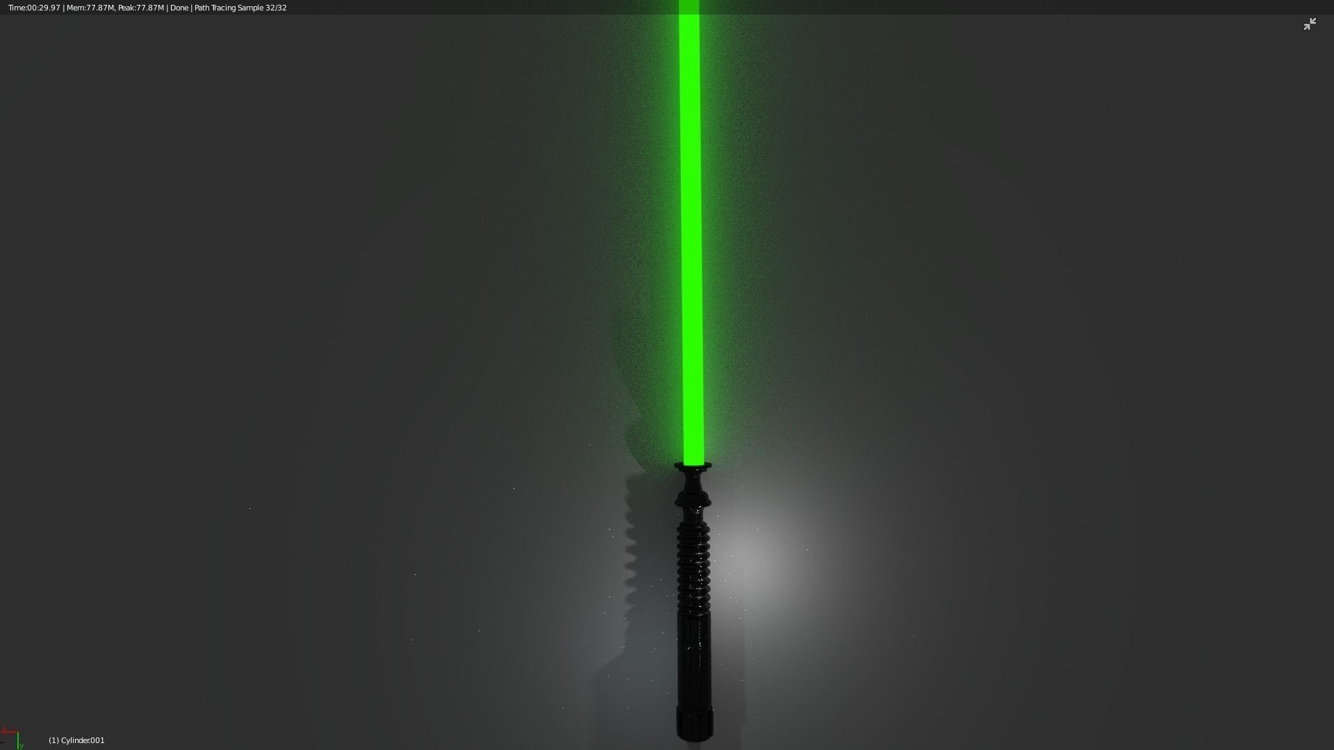 Green Lightsaber Free 3D model_1