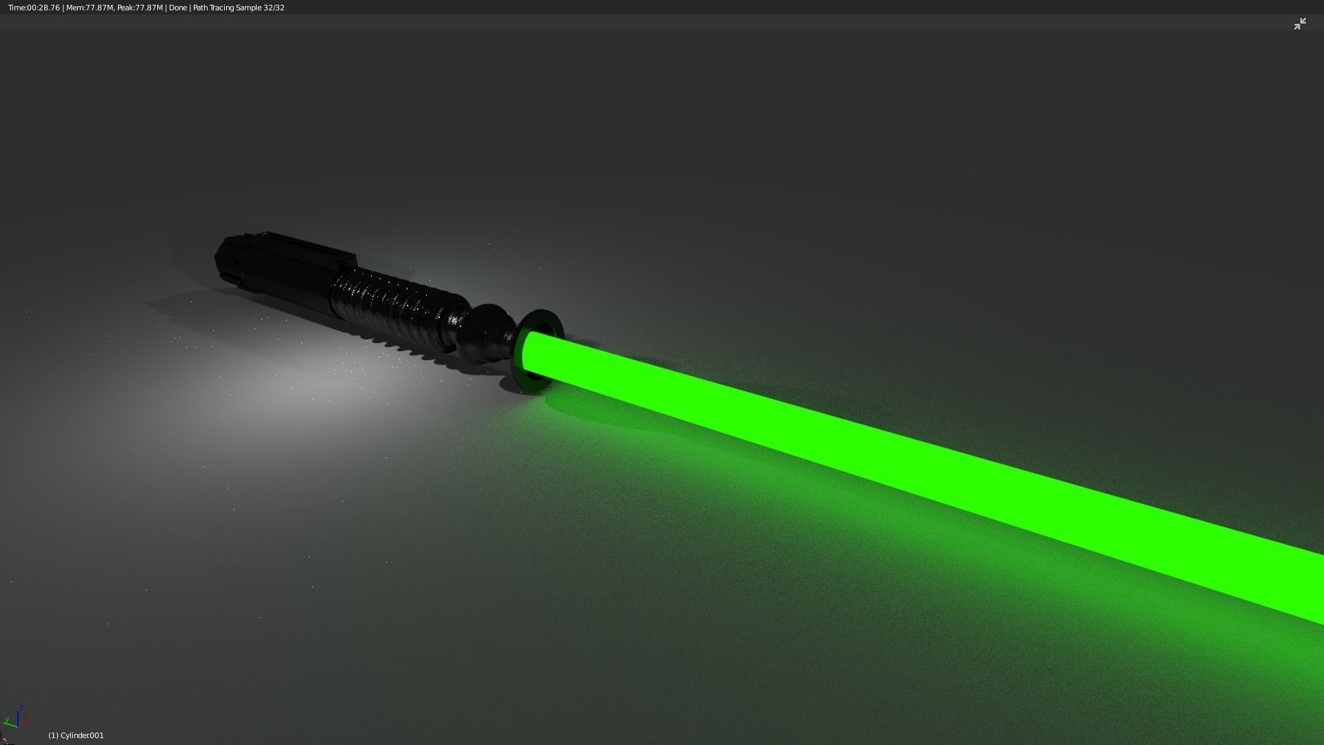 Green Lightsaber Free 3D model_0