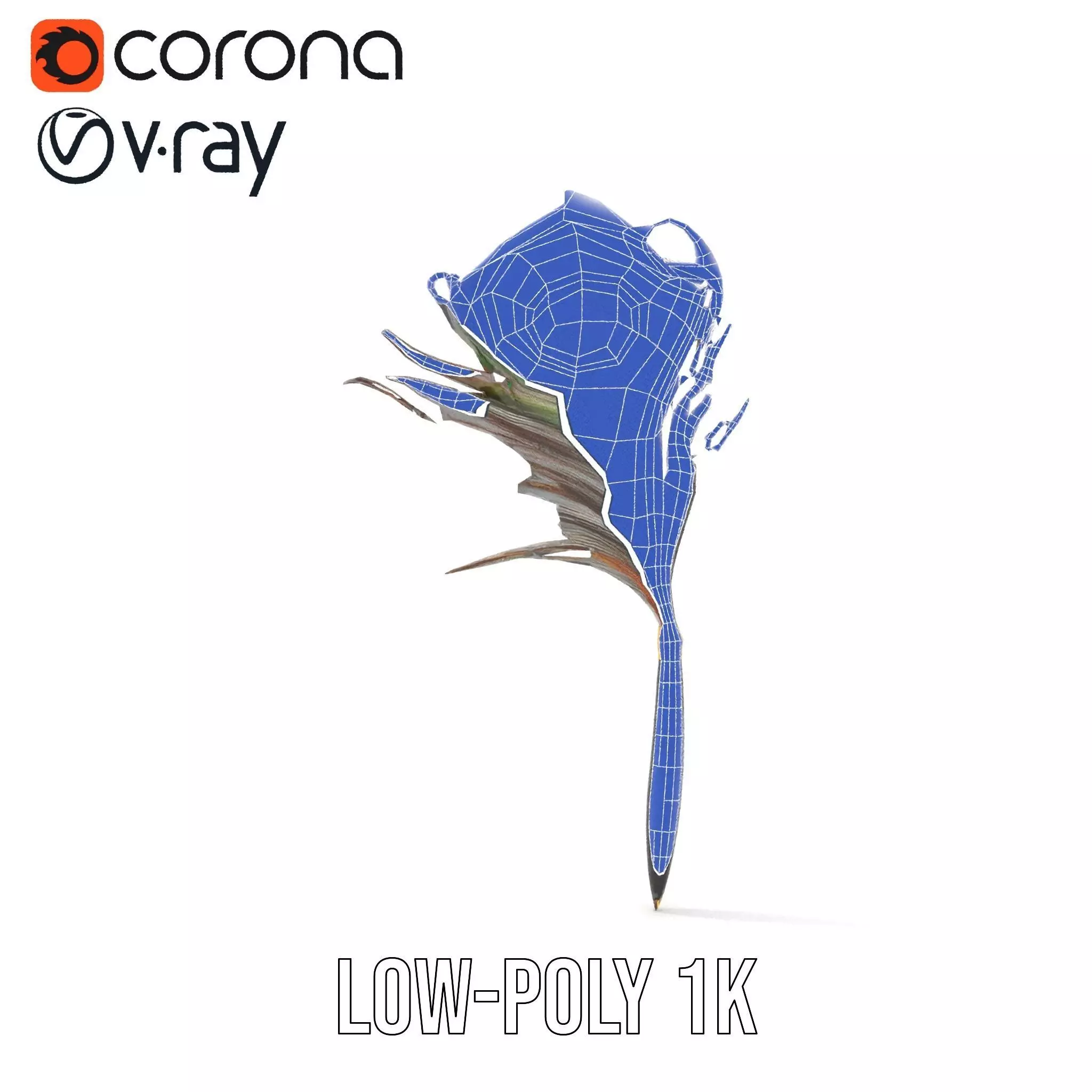 Elegant Peacock Quill Pen model pack Low-poly 3D model_25