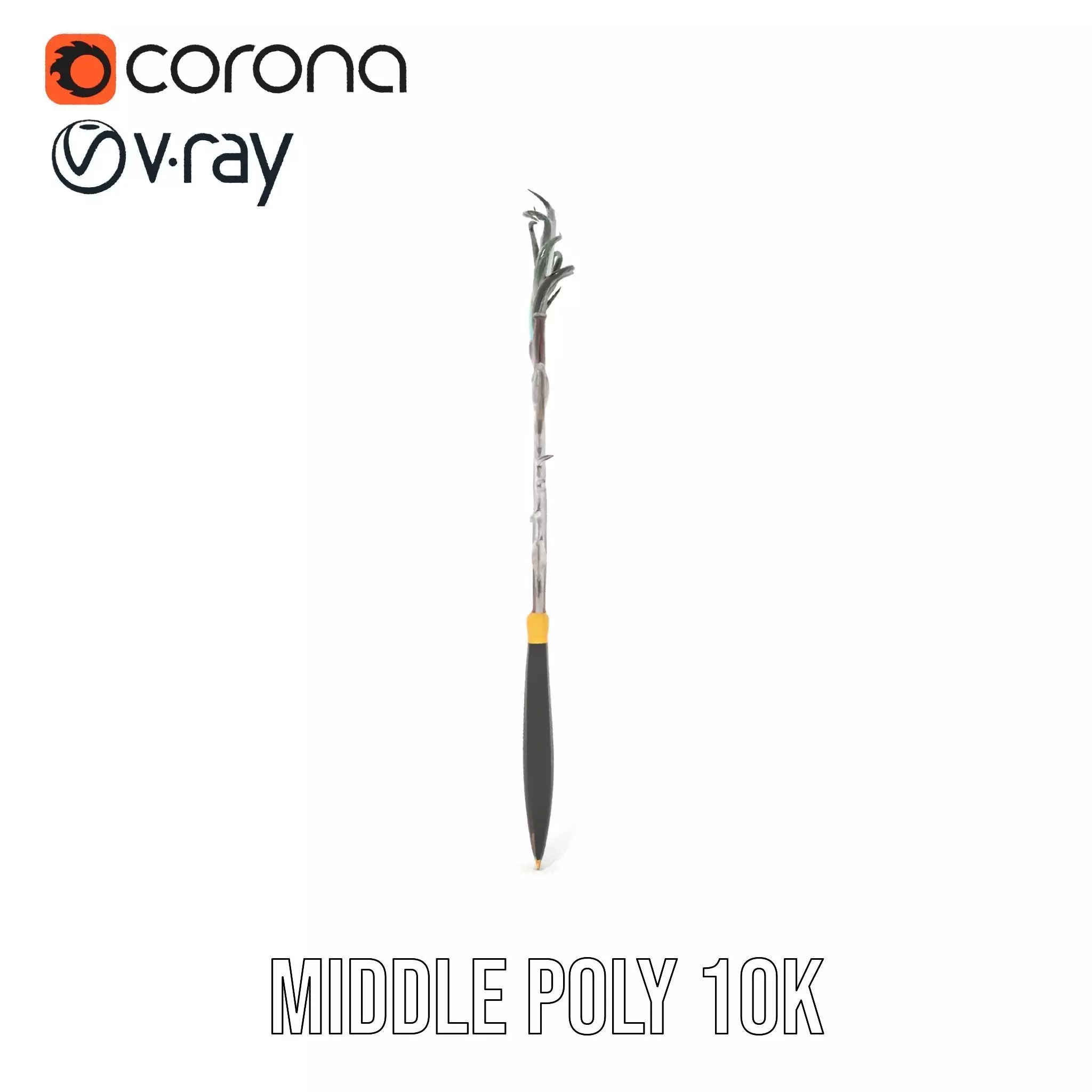 Elegant Peacock Quill Pen model pack Low-poly 3D model_13