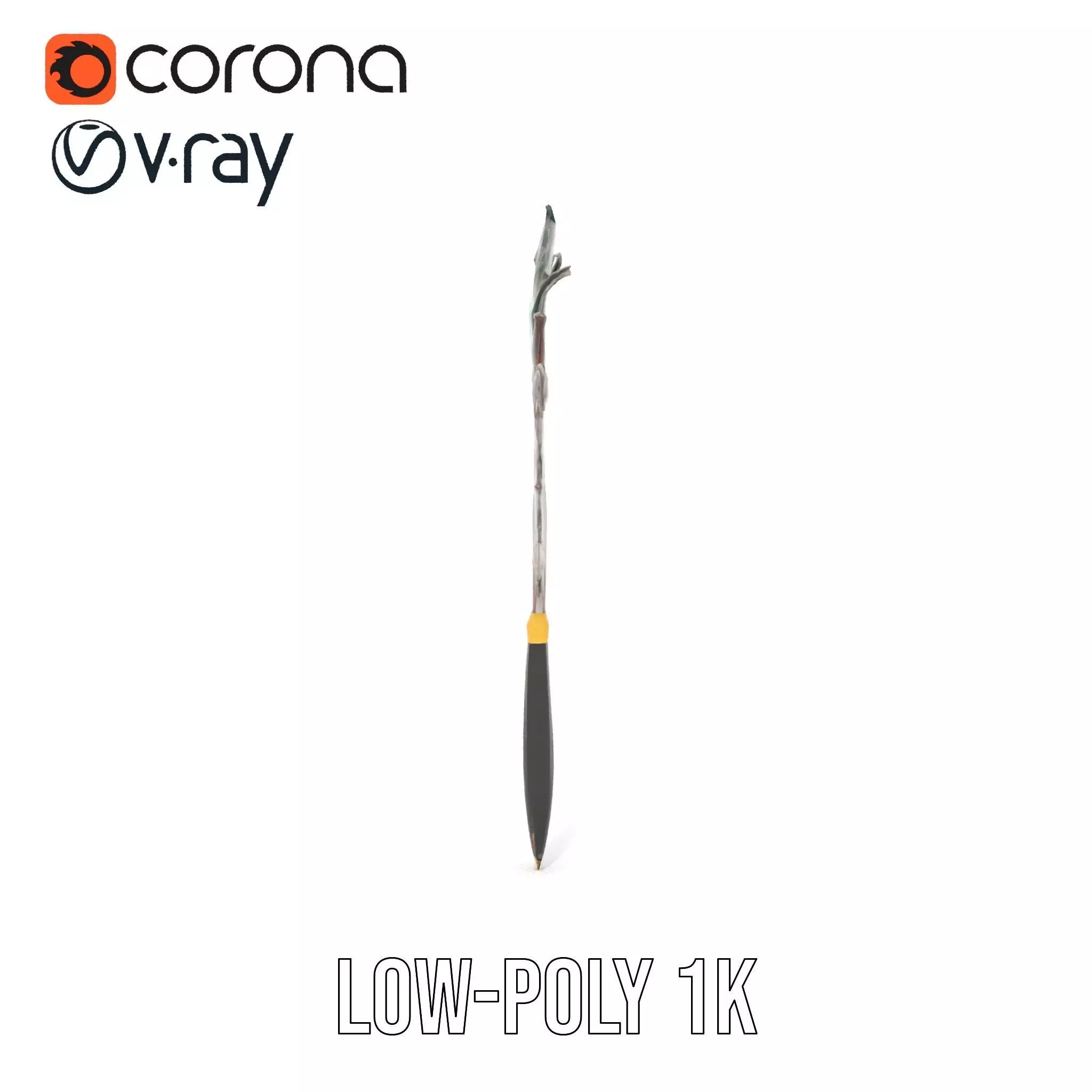 Elegant Peacock Quill Pen model pack Low-poly 3D model_9