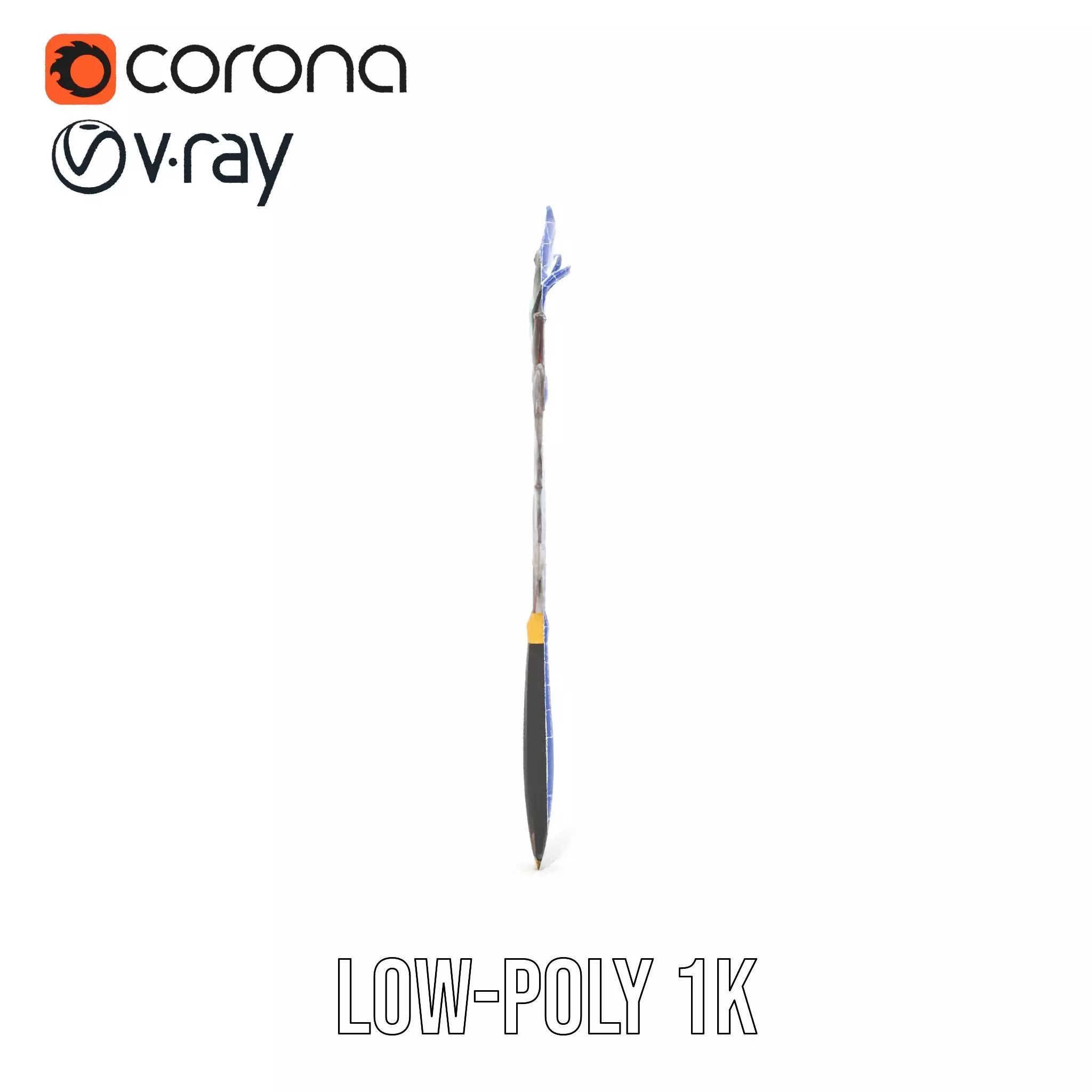 Elegant Peacock Quill Pen model pack Low-poly 3D model_12