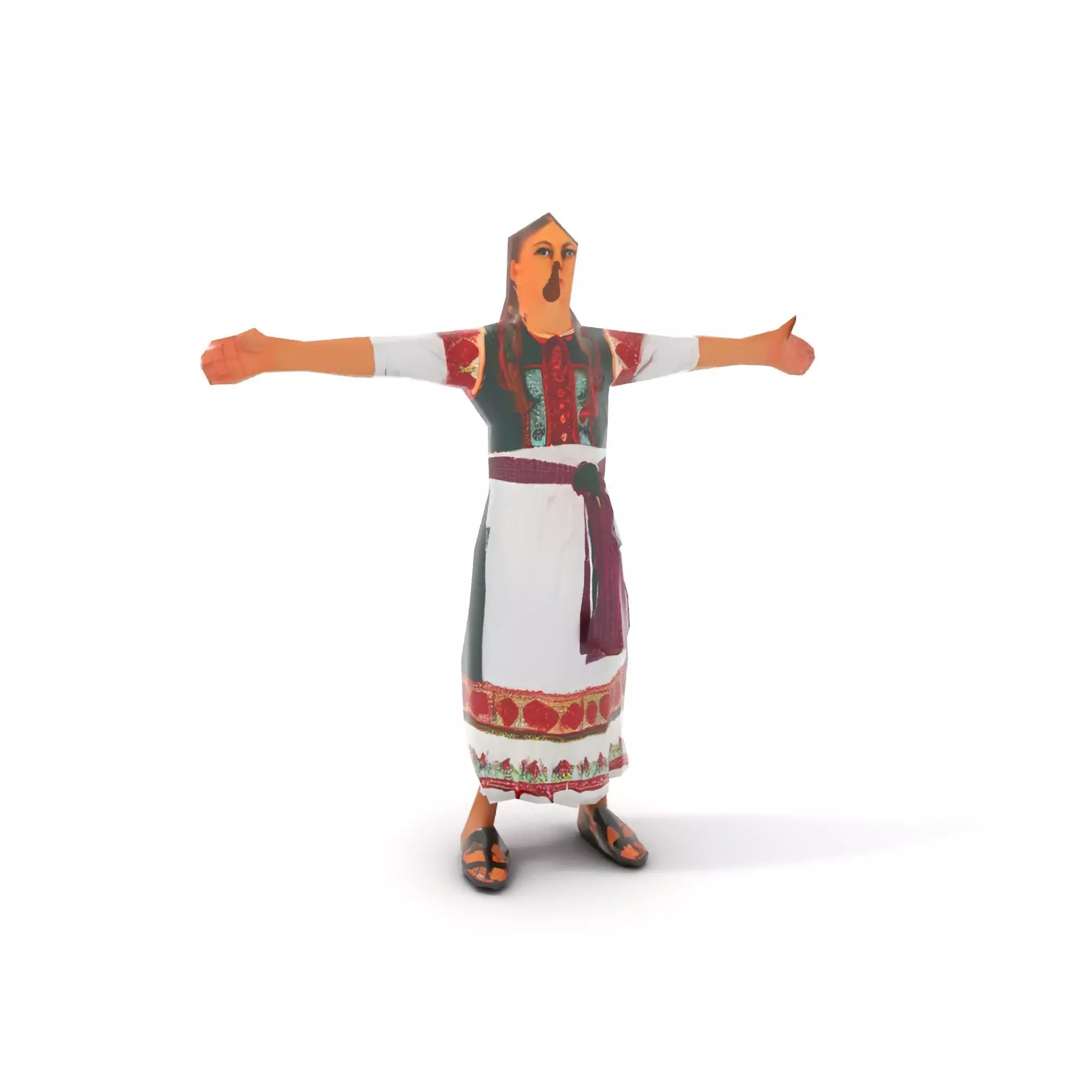 Traditional Folk Dress model pack Low-poly 3D model_16