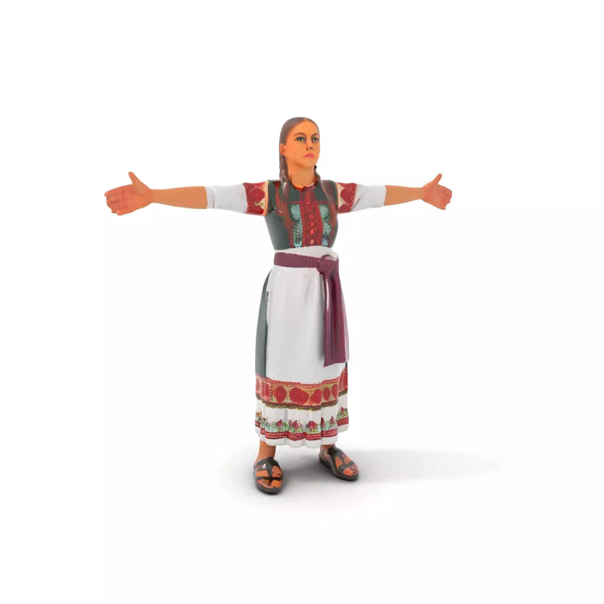 Traditional Folk Dress model pack Low-poly 3D model_0