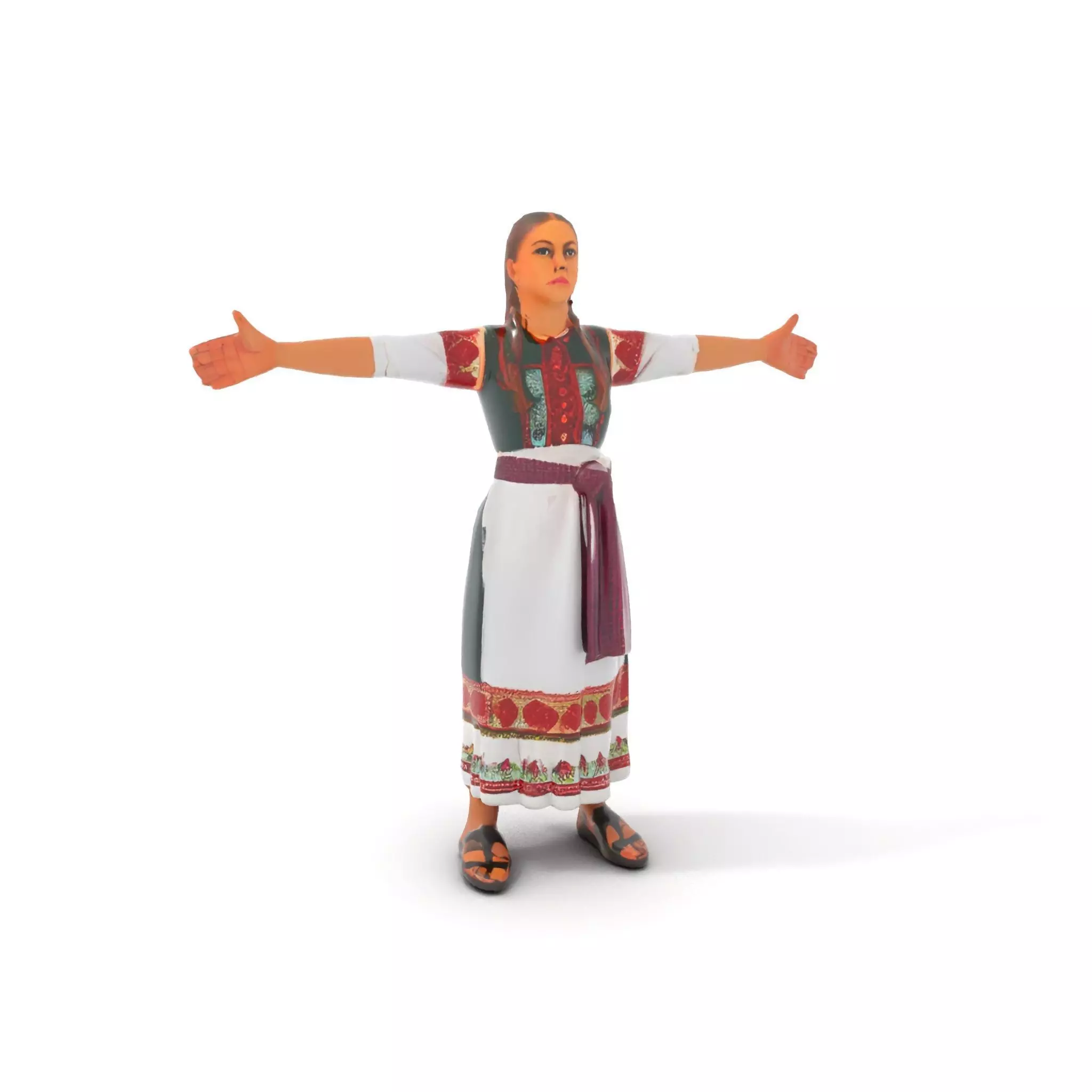 Traditional Folk Dress model pack Low-poly 3D model_6