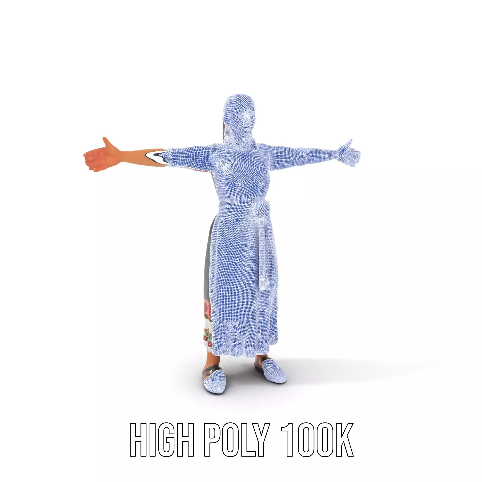 Traditional Folk Dress model pack Low-poly 3D model_4