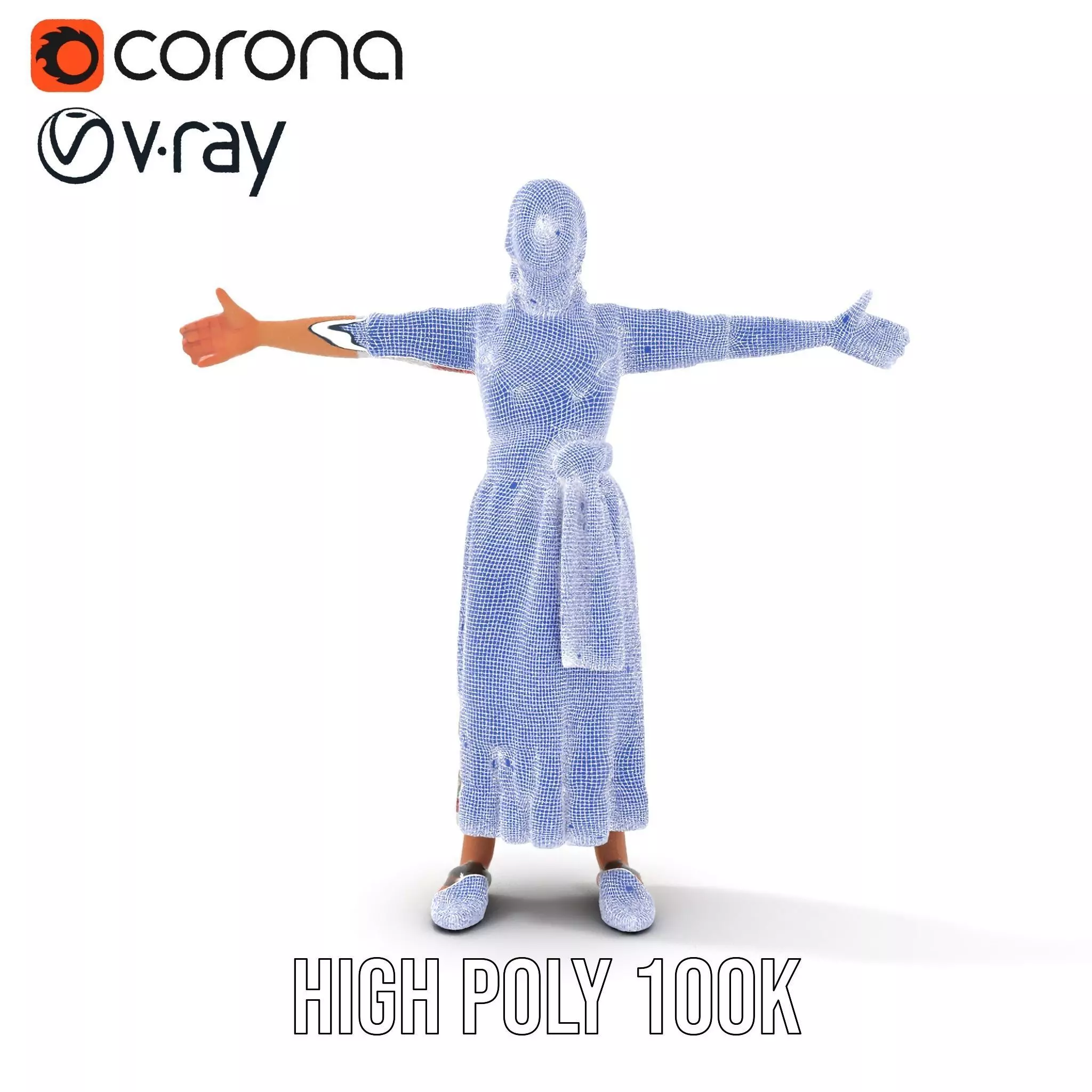 Traditional Folk Dress model pack Low-poly 3D model_33