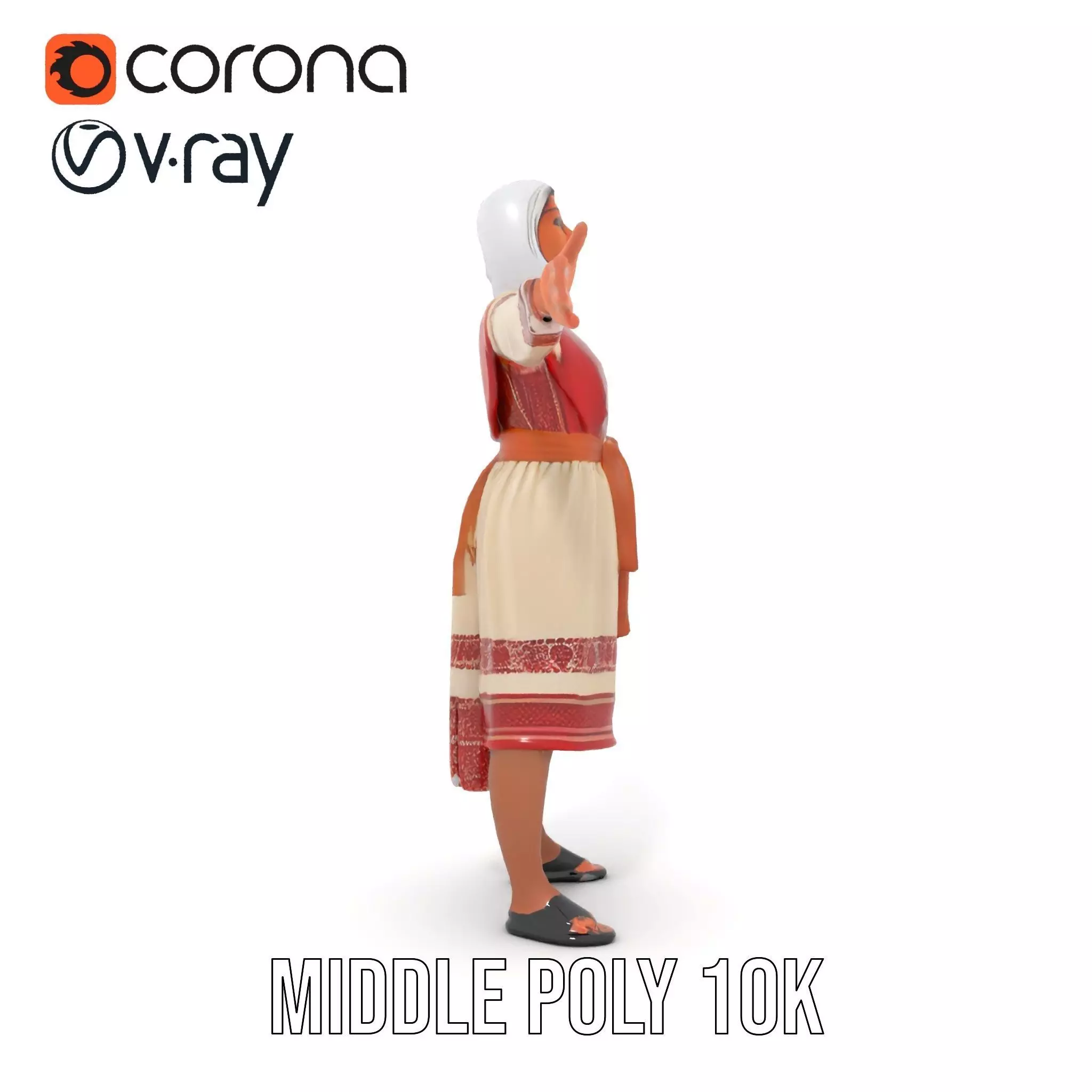 Traditional Embroidered Dress model pack Low-poly 3D model_11