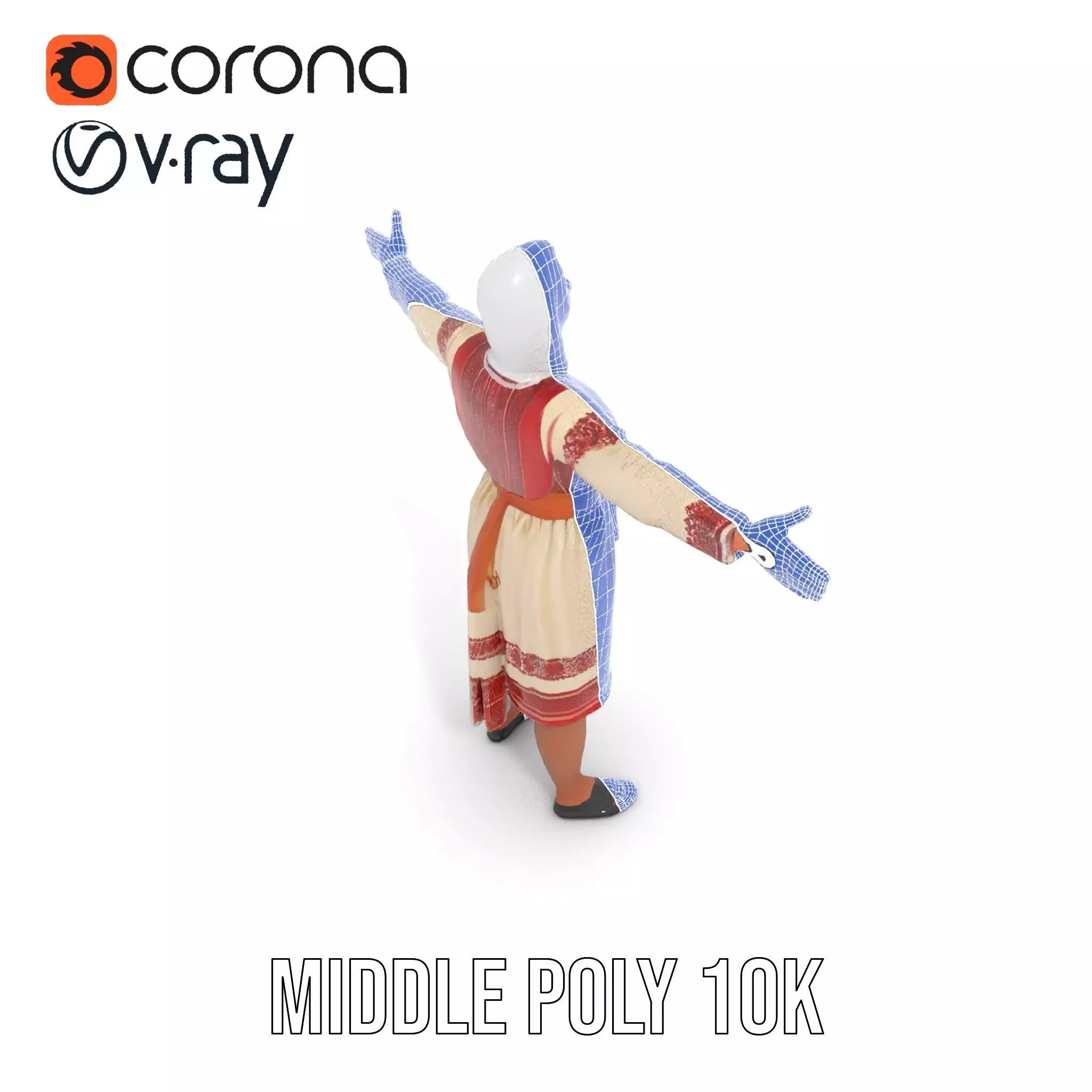 Traditional Embroidered Dress model pack Low-poly 3D model_23