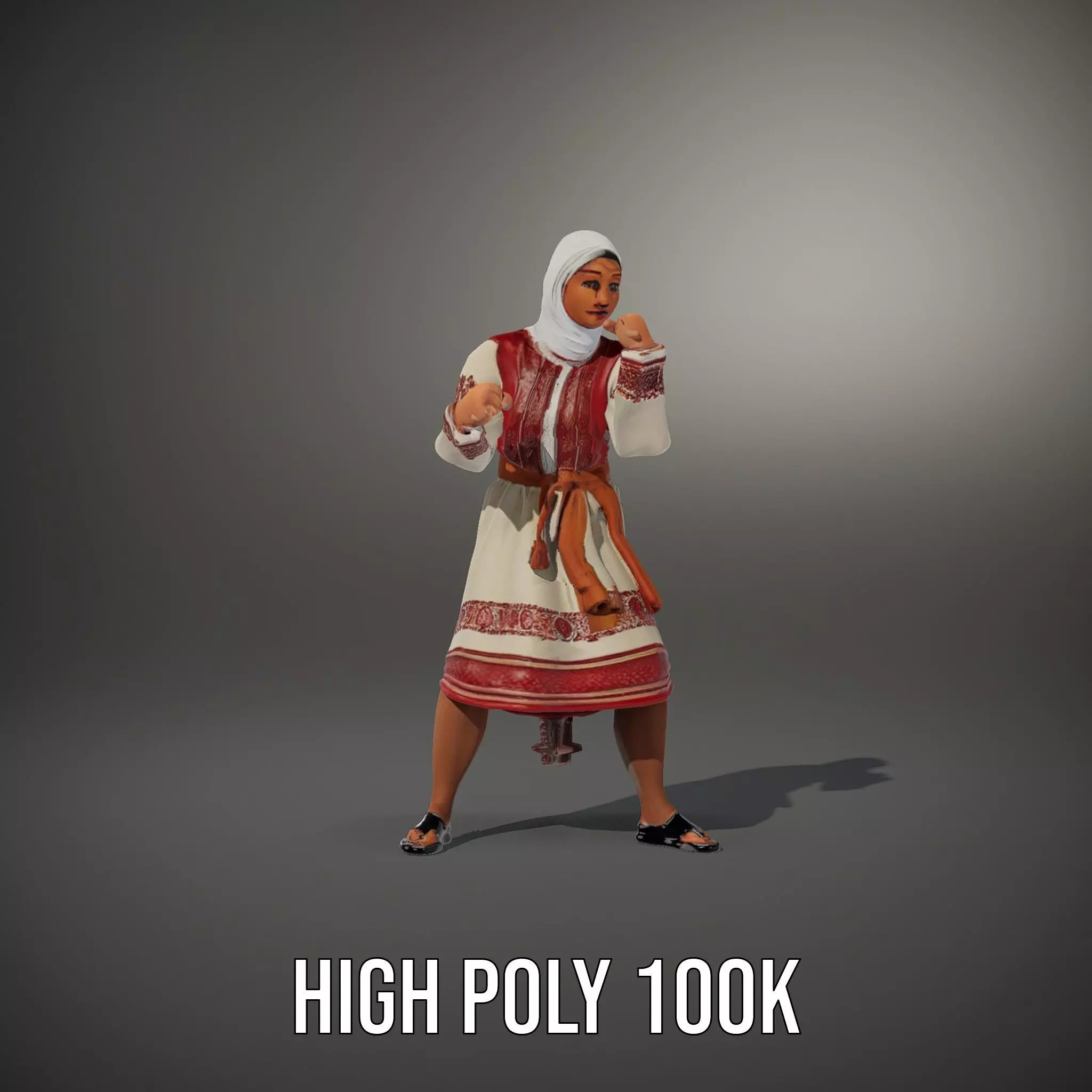 Traditional Embroidered Dress model pack Low-poly 3D model_8