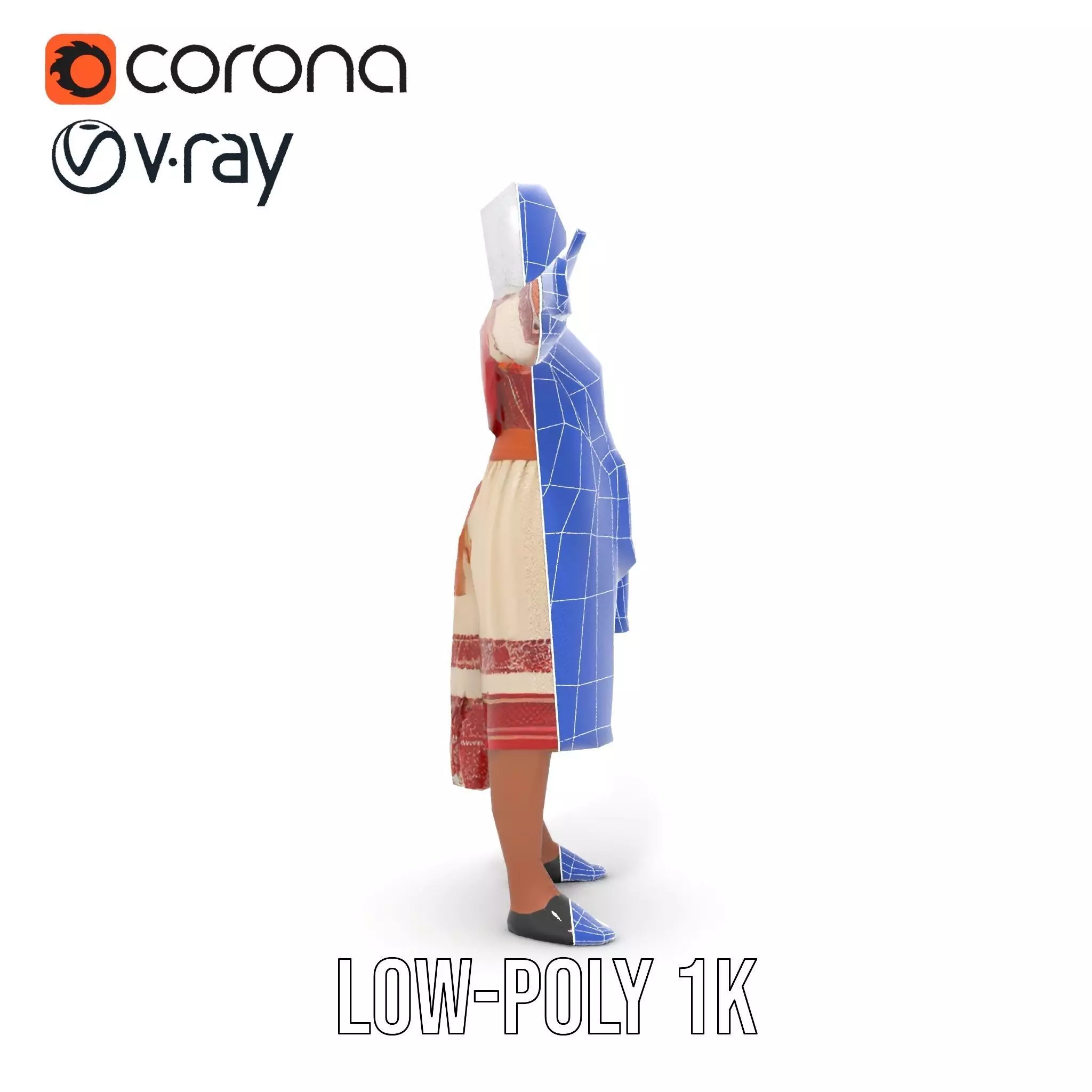 Traditional Embroidered Dress model pack Low-poly 3D model_22