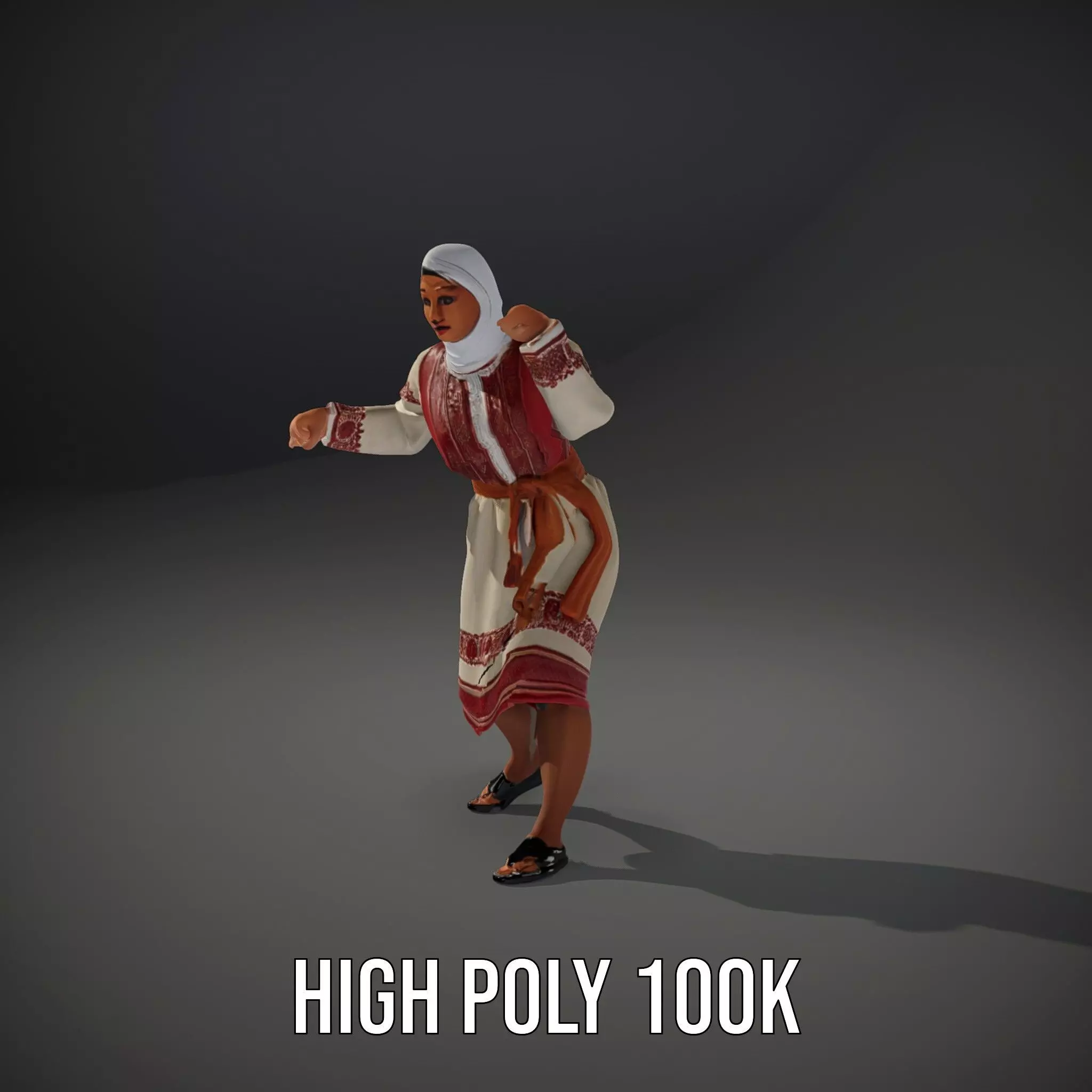 Traditional Embroidered Dress model pack Low-poly 3D model_10