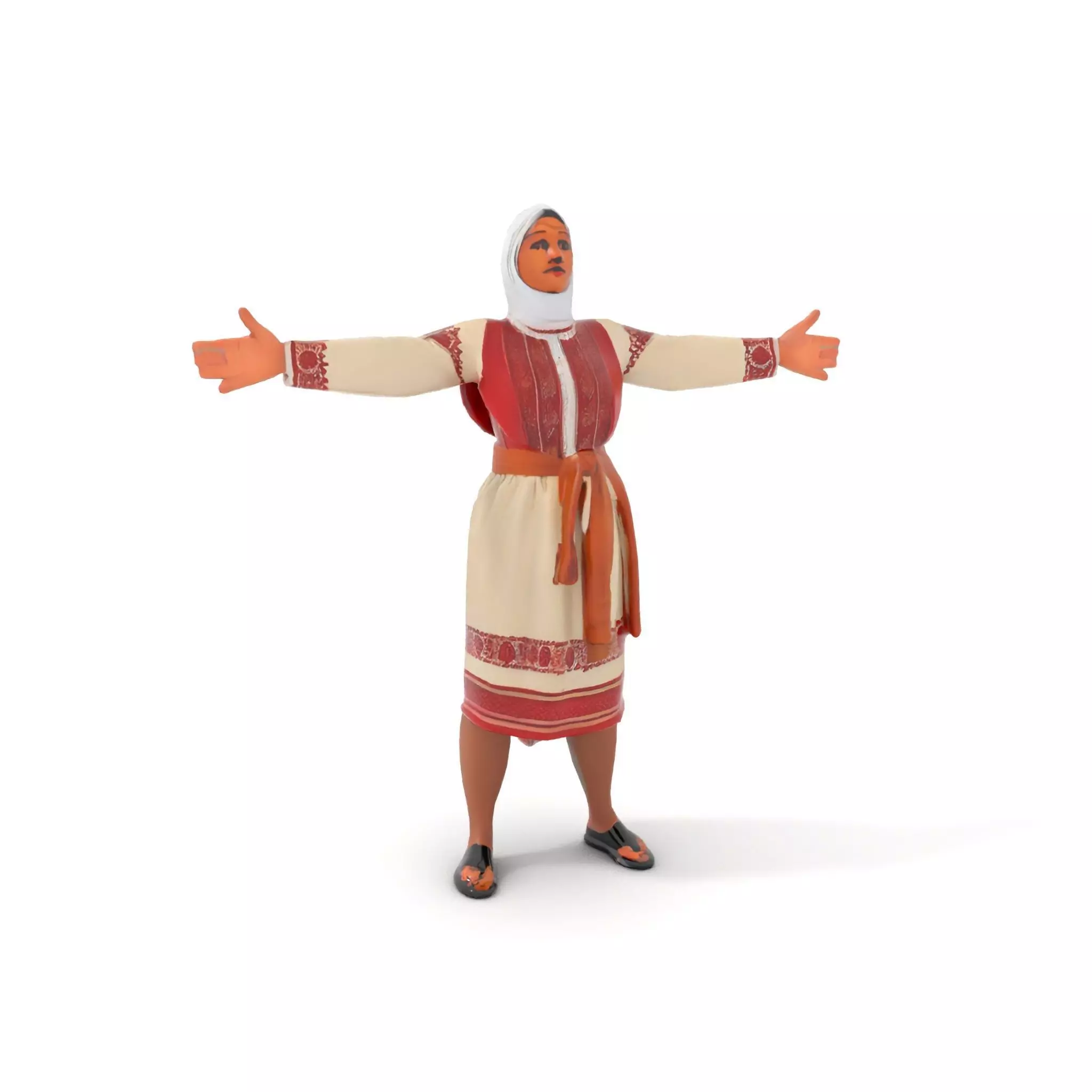 Traditional Embroidered Dress model pack Low-poly 3D model_5