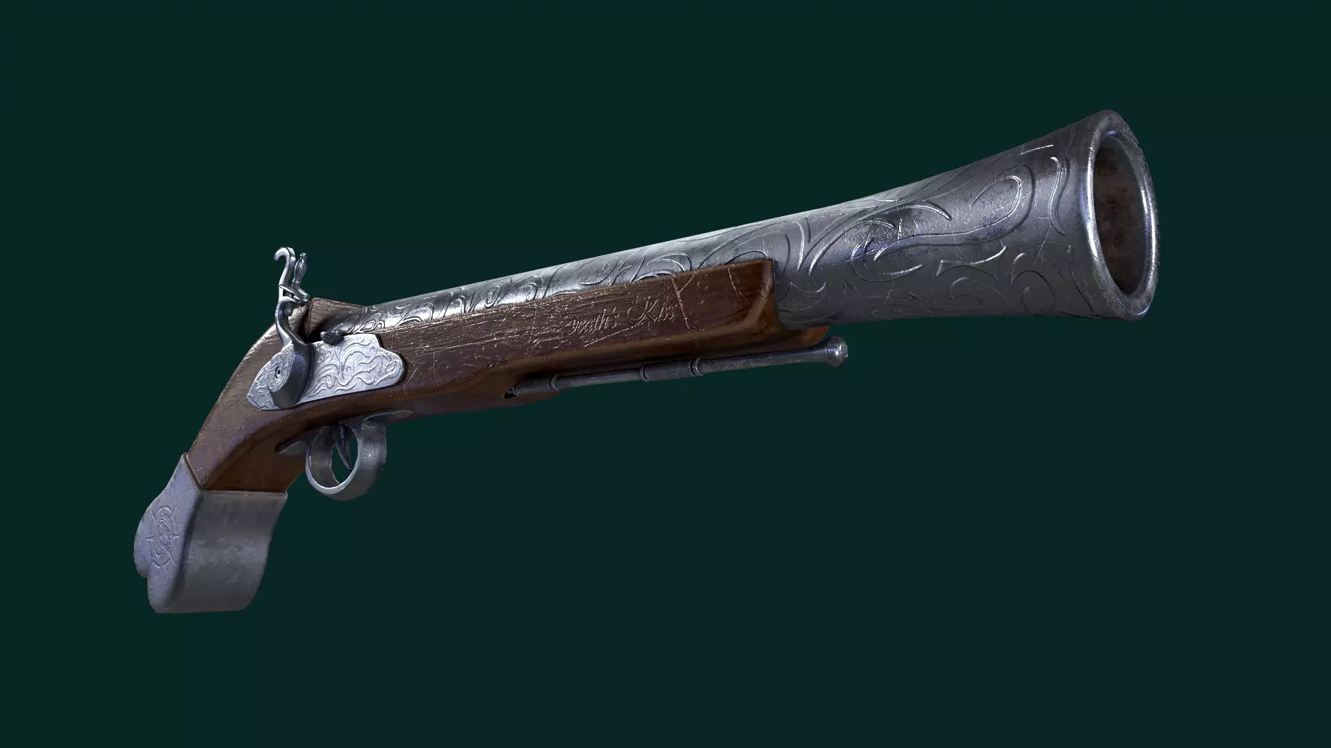 Pirate pistol Low-poly 3D model