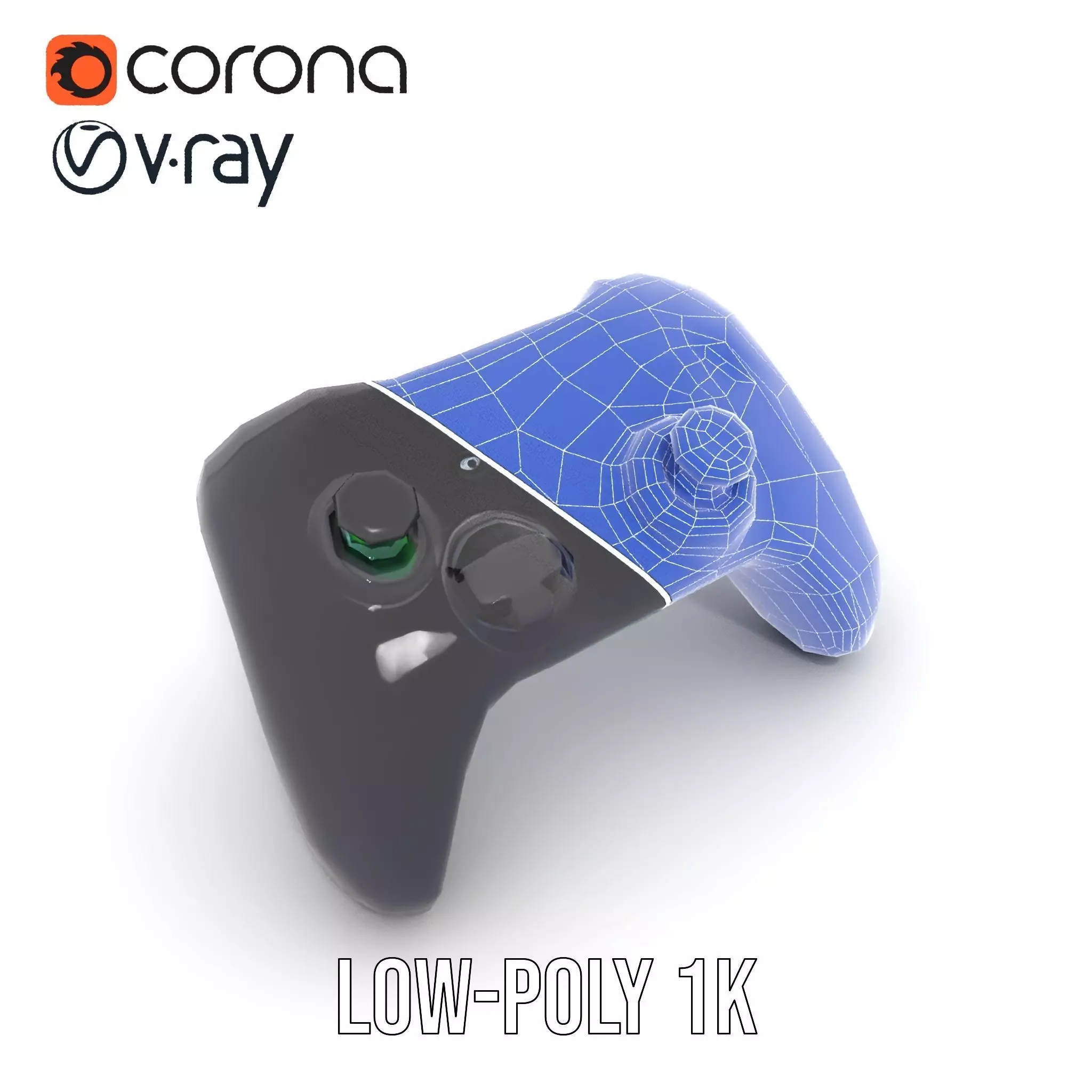 Black Gaming Controller model pack Low-poly 3D model_14