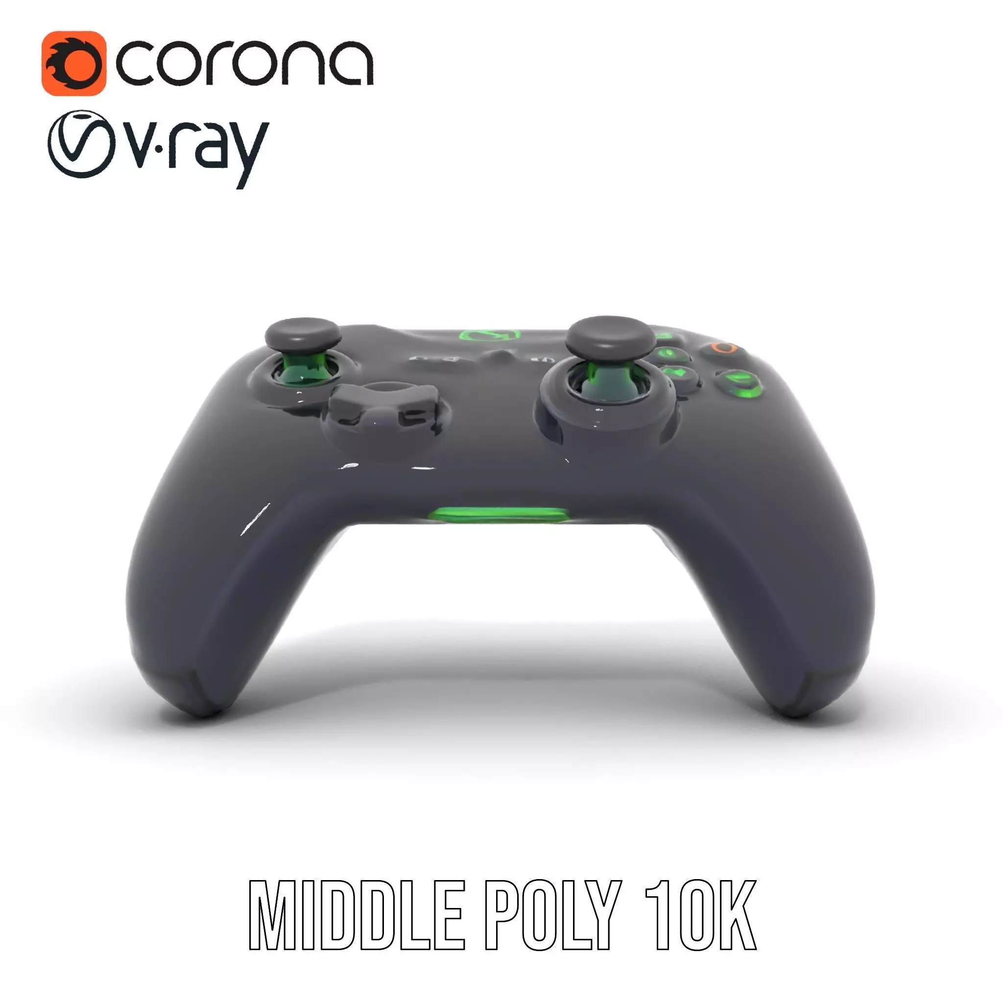 Black Gaming Controller model pack Low-poly 3D model_16