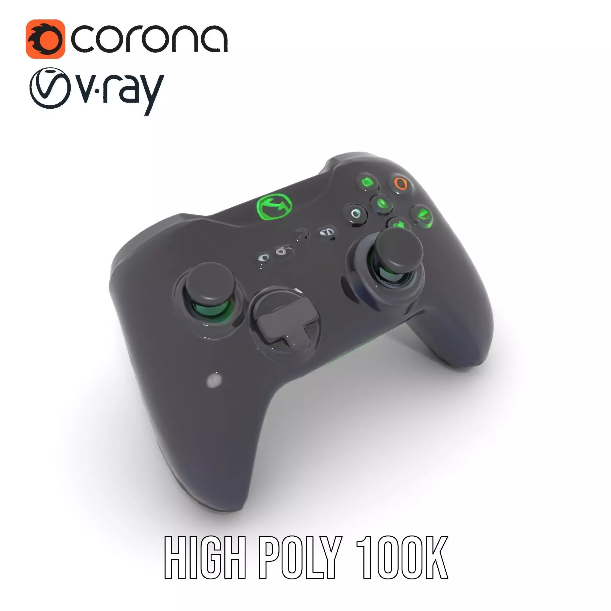 Black Gaming Controller model pack Low-poly 3D model_15