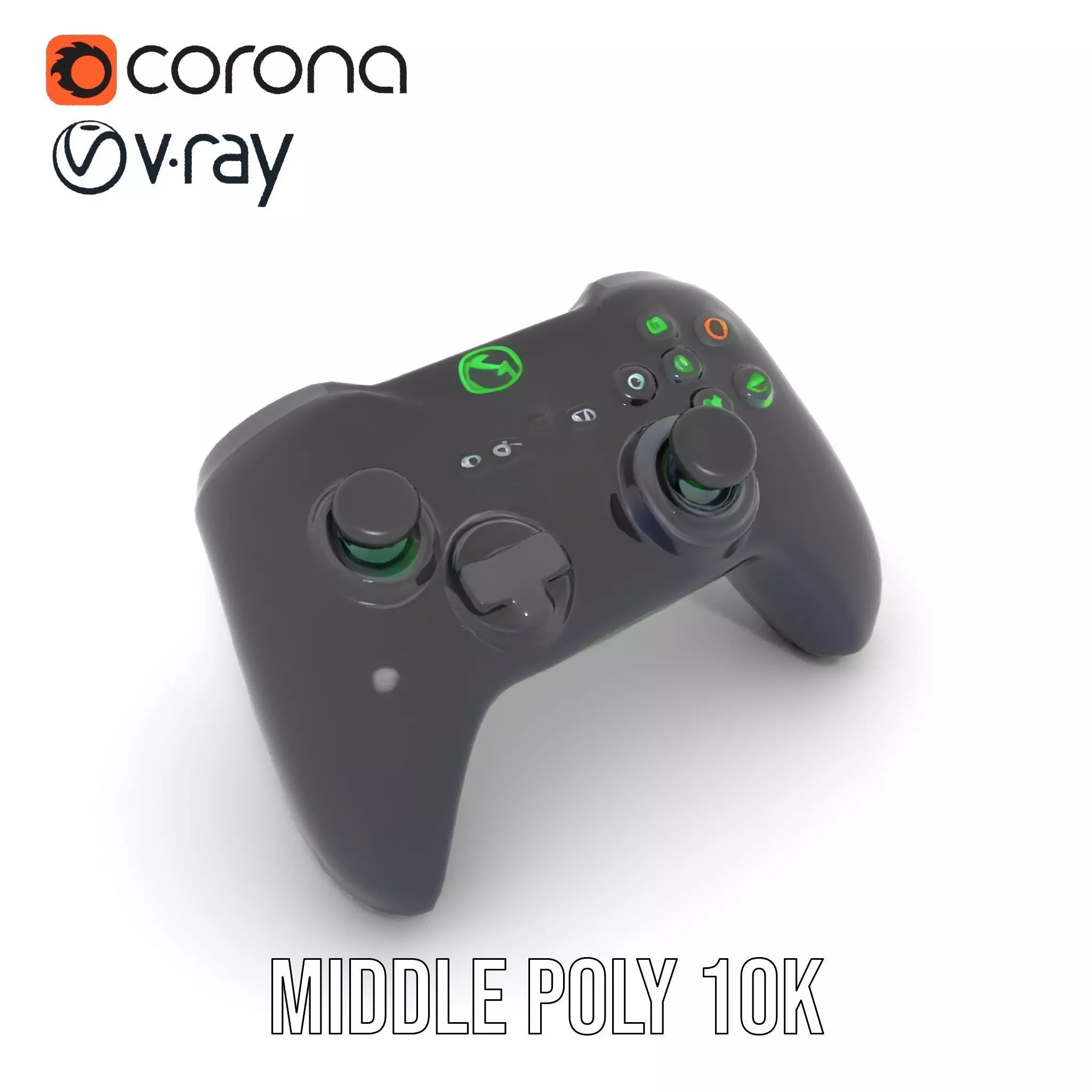 Black Gaming Controller model pack Low-poly 3D model_11