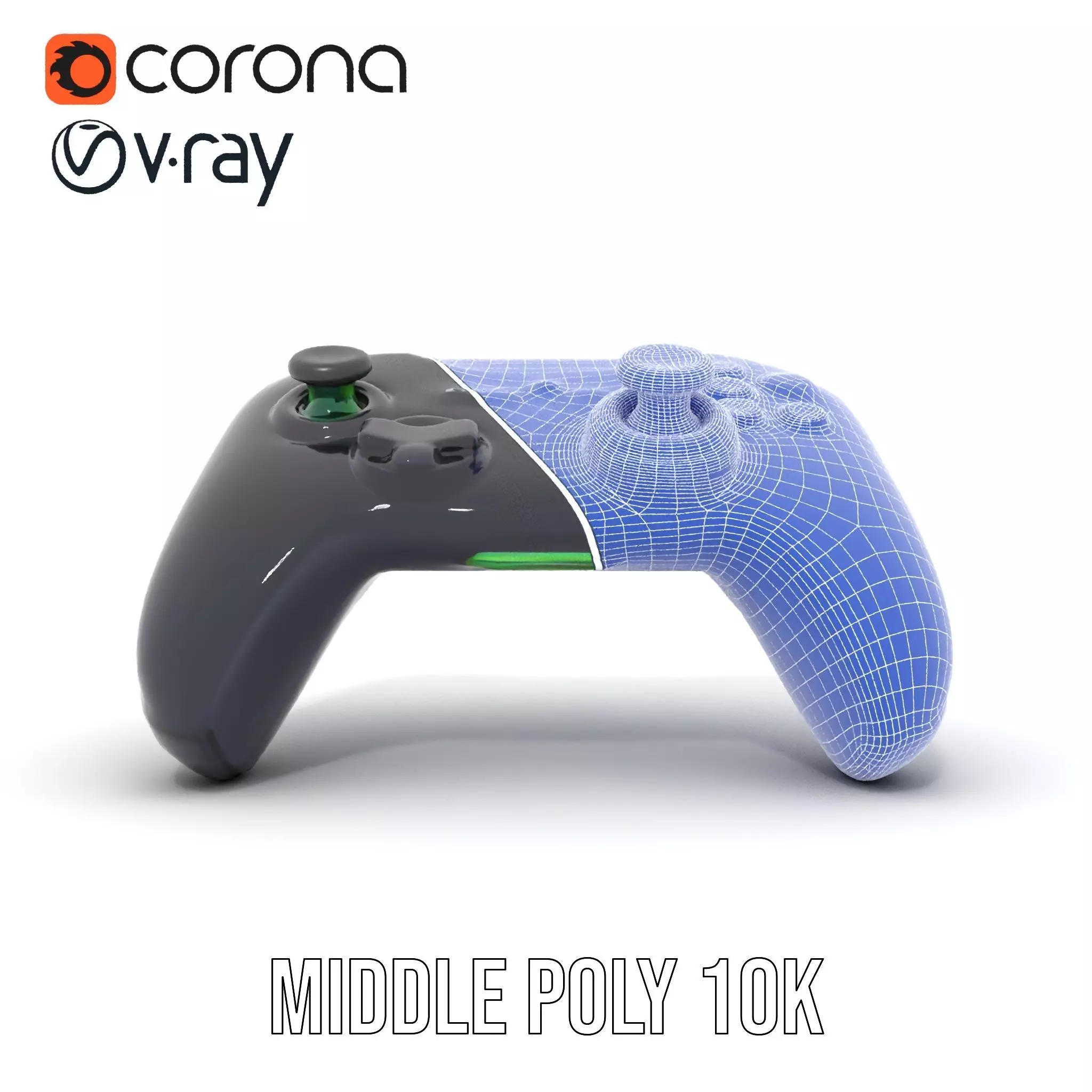 Black Gaming Controller model pack Low-poly 3D model_30