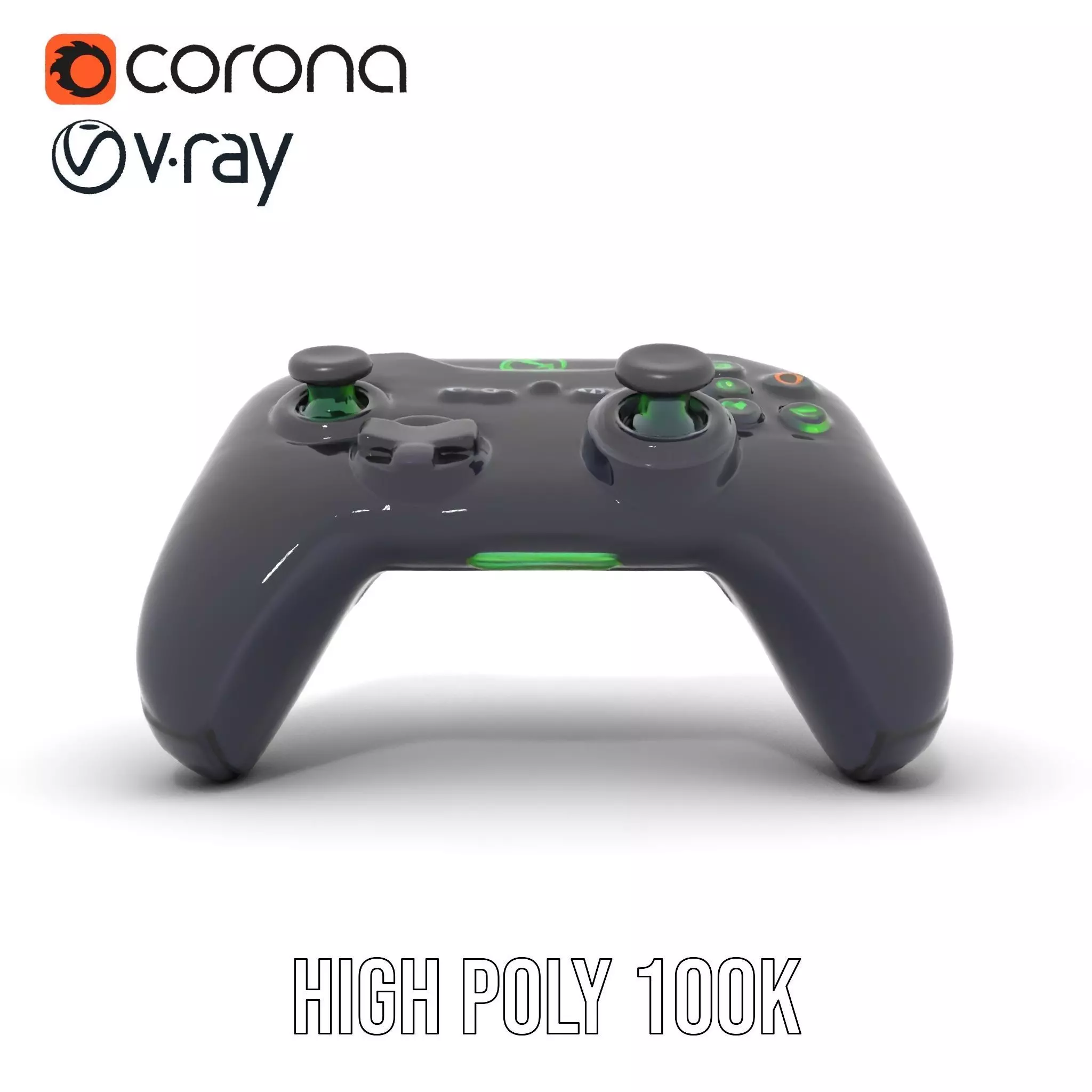 Black Gaming Controller model pack Low-poly 3D model_26