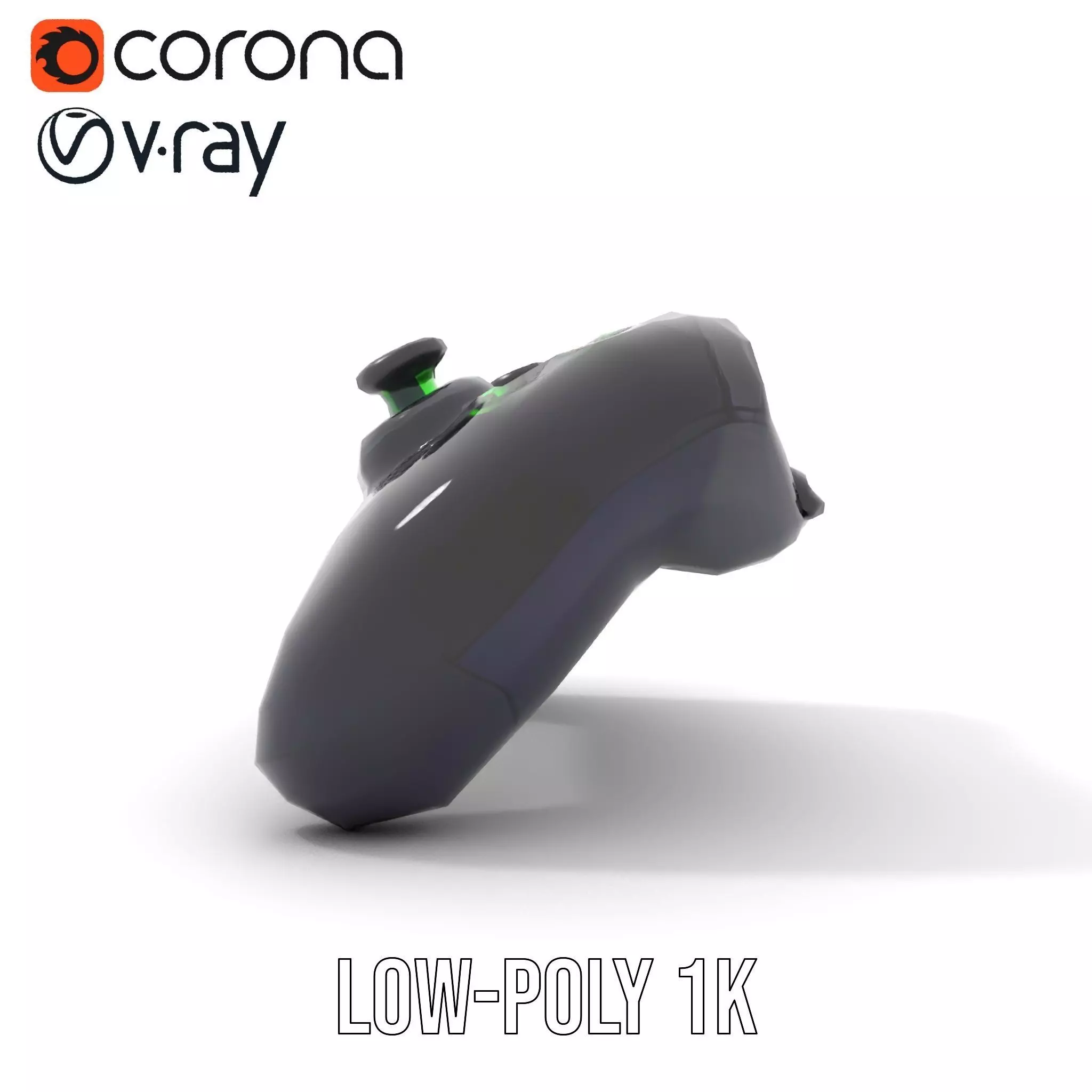 Black Gaming Controller model pack Low-poly 3D model_12