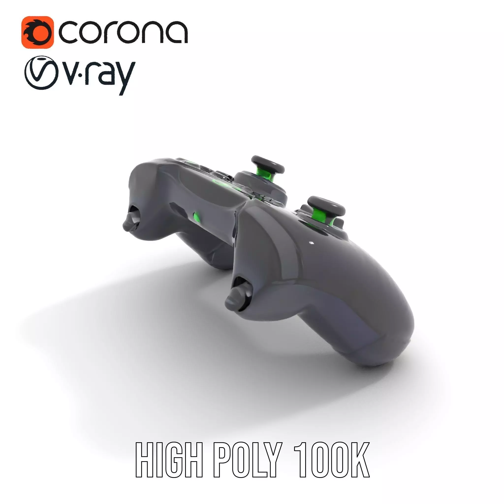 Black Gaming Controller model pack Low-poly 3D model_21