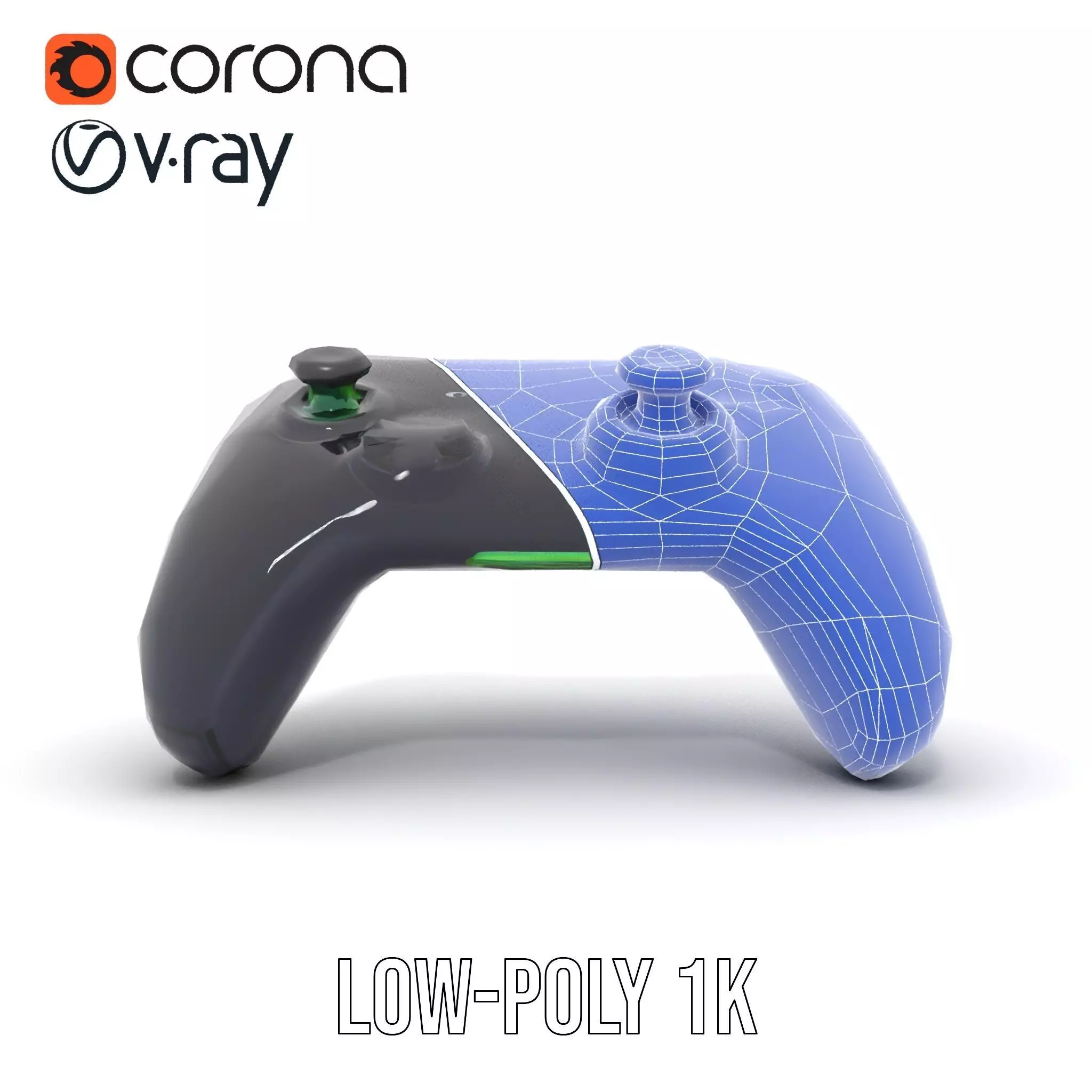 Black Gaming Controller model pack Low-poly 3D model_17